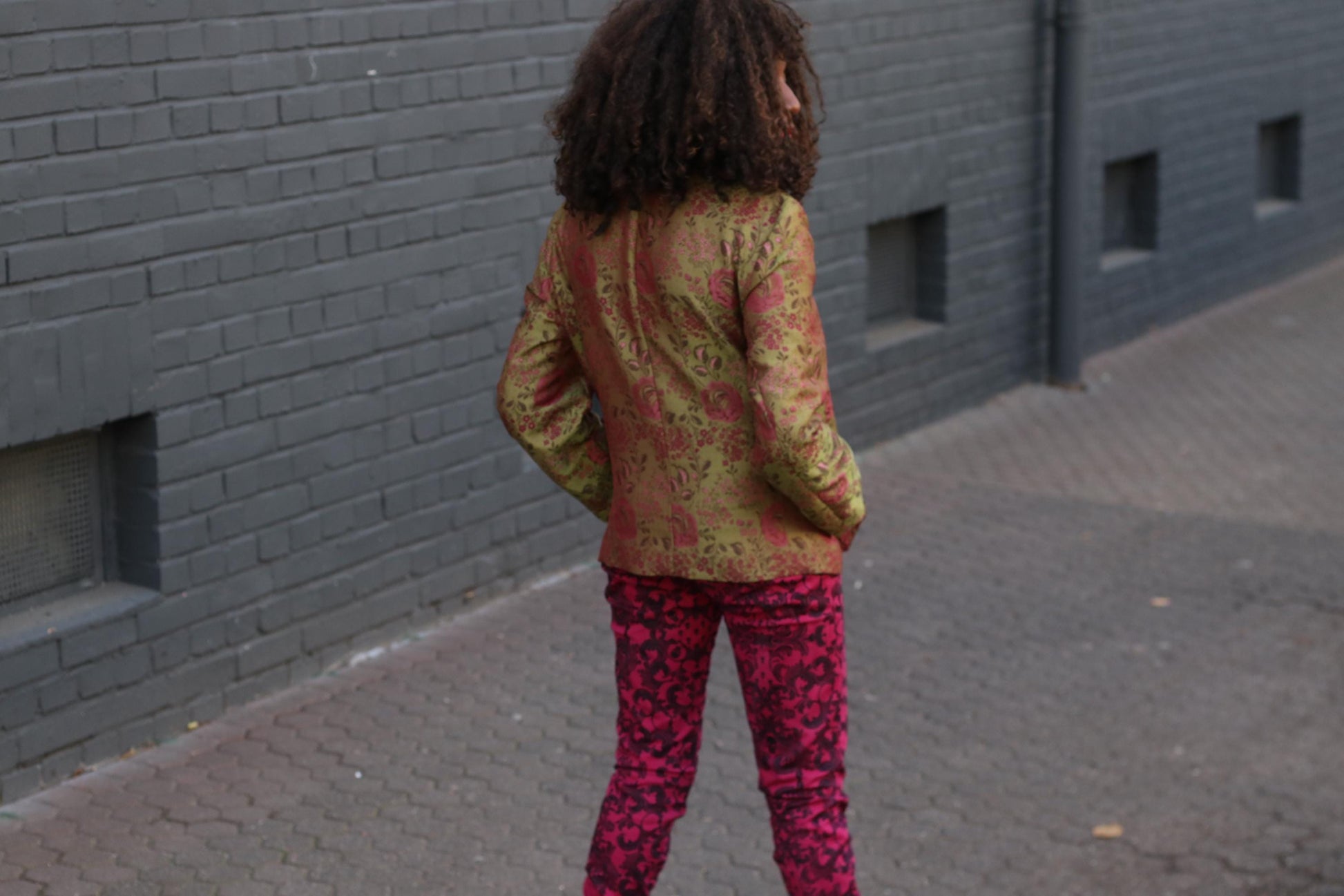 Handmade Vintage Brocade Blazer Floral Cropped Jacket Structured Retro