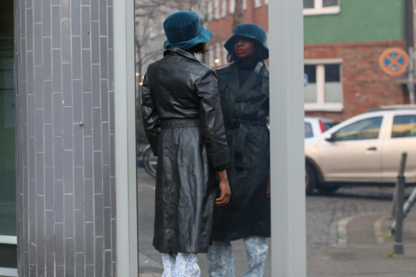 Vintage Black Leather Trench Coat| 90s Belted Long Jacket Minimalist Boho