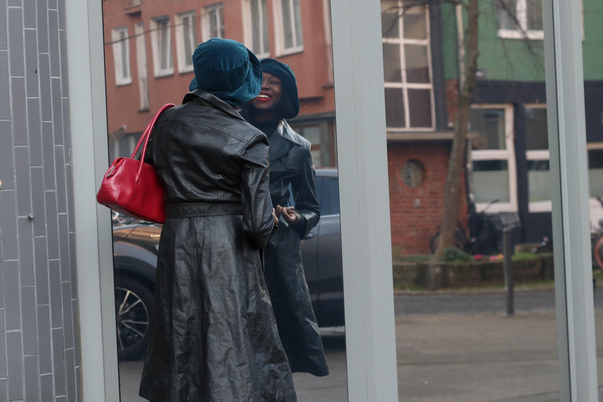 Vintage Black Leather Trench Coat| 90s Belted Long Jacket Minimalist Boho