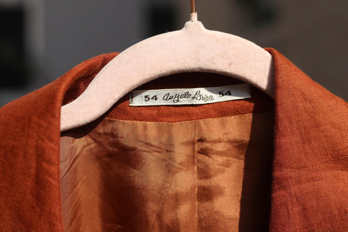 Vintage 100% Linen Blazer| Angelo Litrico Oversized XL Terracotta Orange Unisex Jacket