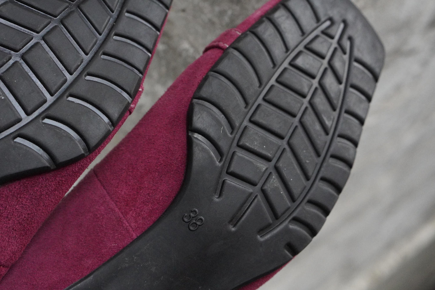 Vintage Magenta Pink Suede Heels| Square Toe Block Pumps| Genuine Leather Fuchsia Size 38