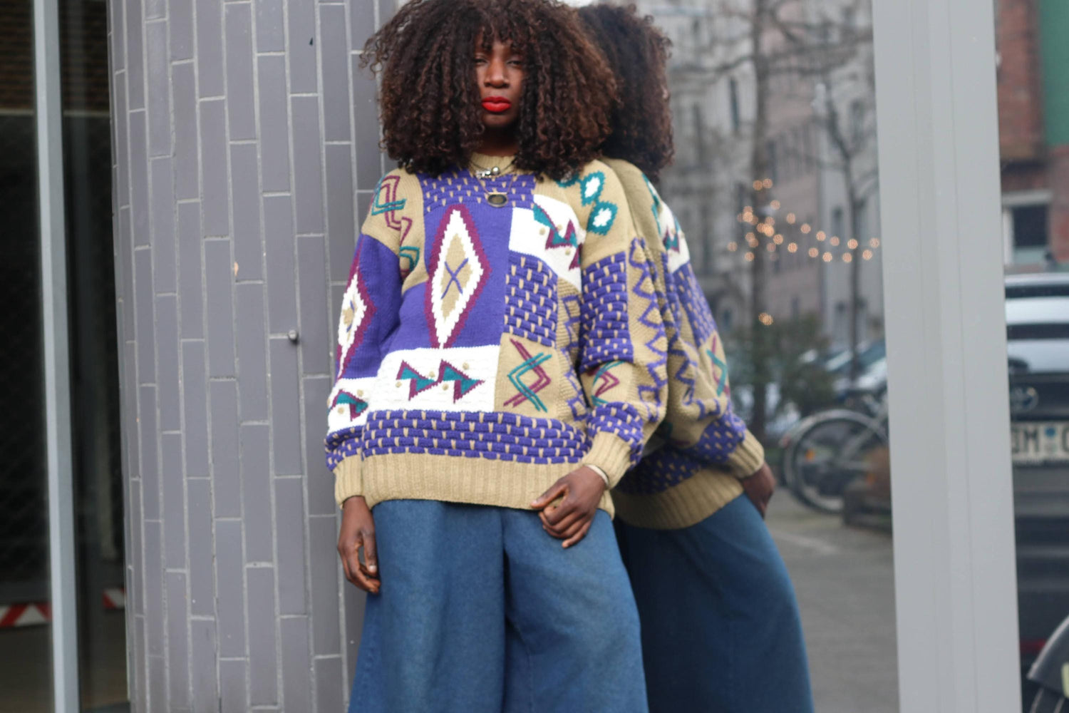 Vintage 90s Abstract Geometric Knit Sweater | Mixed Texture Ramie Cotton Jumper M