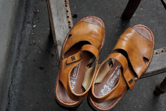 Vintage Galizio Torresi Leather Sandals Brown Men’s Open Toe Slingback EU42