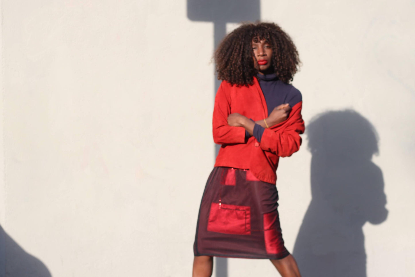 y2k Red Skirt| Vintage Festive Skirt with Geometric and Sheer Details