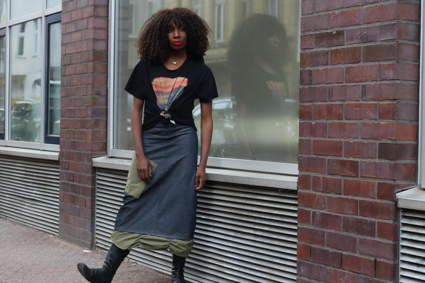Y2k Denim Maxi Skirt| Avant Garde Cargo Pocket Long Skirt" Patchwork Utility Design XS