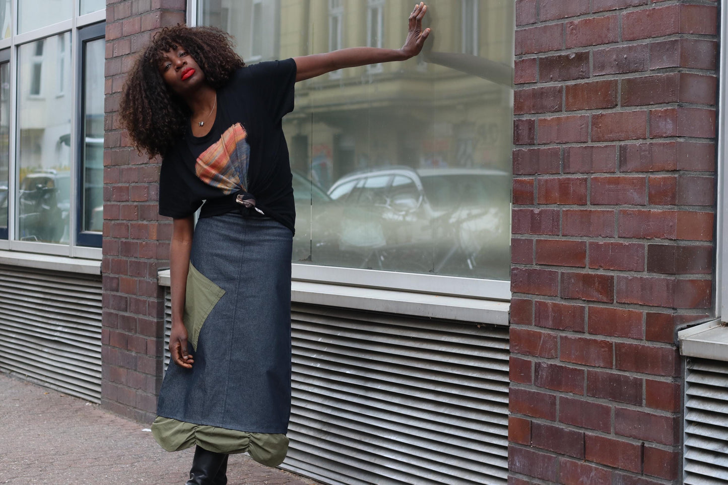 Y2k Denim Maxi Skirt| Avant Garde Cargo Pocket Long Skirt" Patchwork Utility Design XS