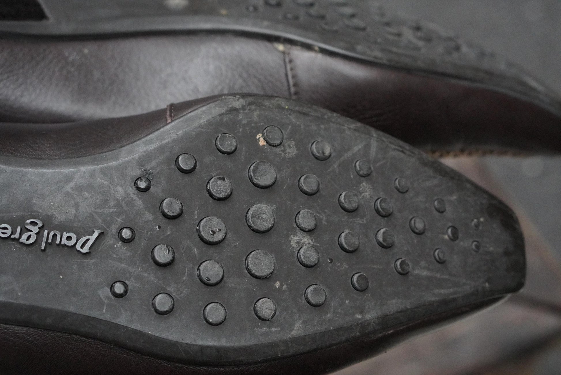 Vintage Paul Green Loafers Brown Leather Metal Bit Detail Pointed Toe Shoes 38