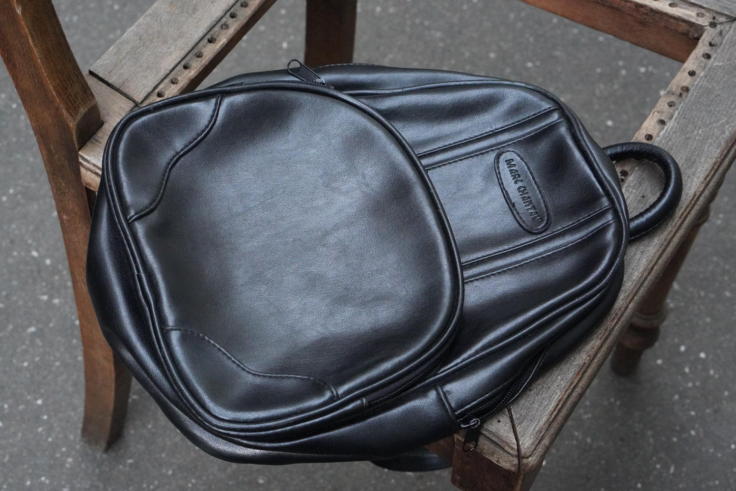 Vintage Leather-Look Mini Backpack: Chic Women's Daypack