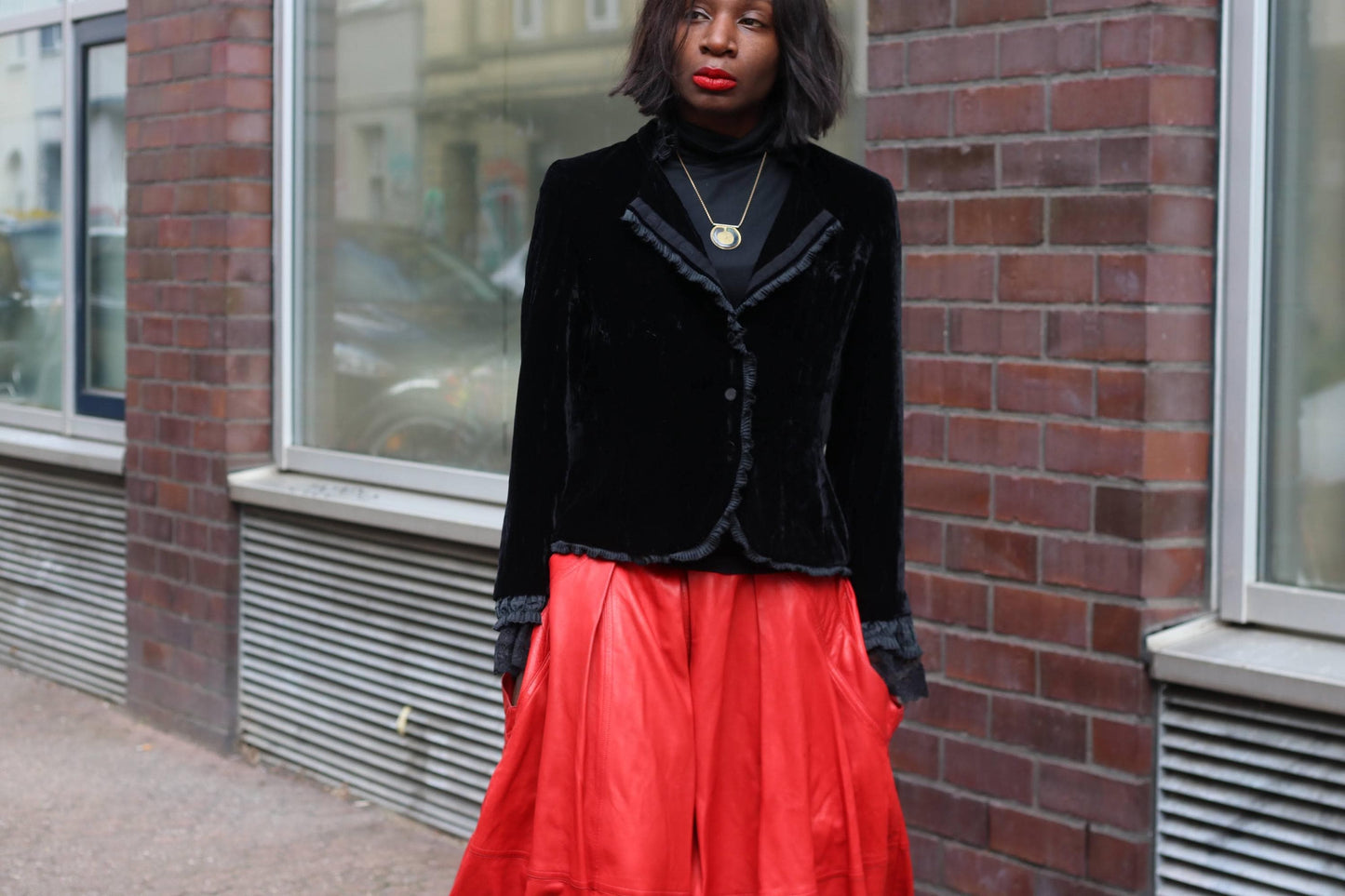Vintage Silk Blend Velvet Blazer Black Gothic Victorian Ruffle Evening Jacket 38