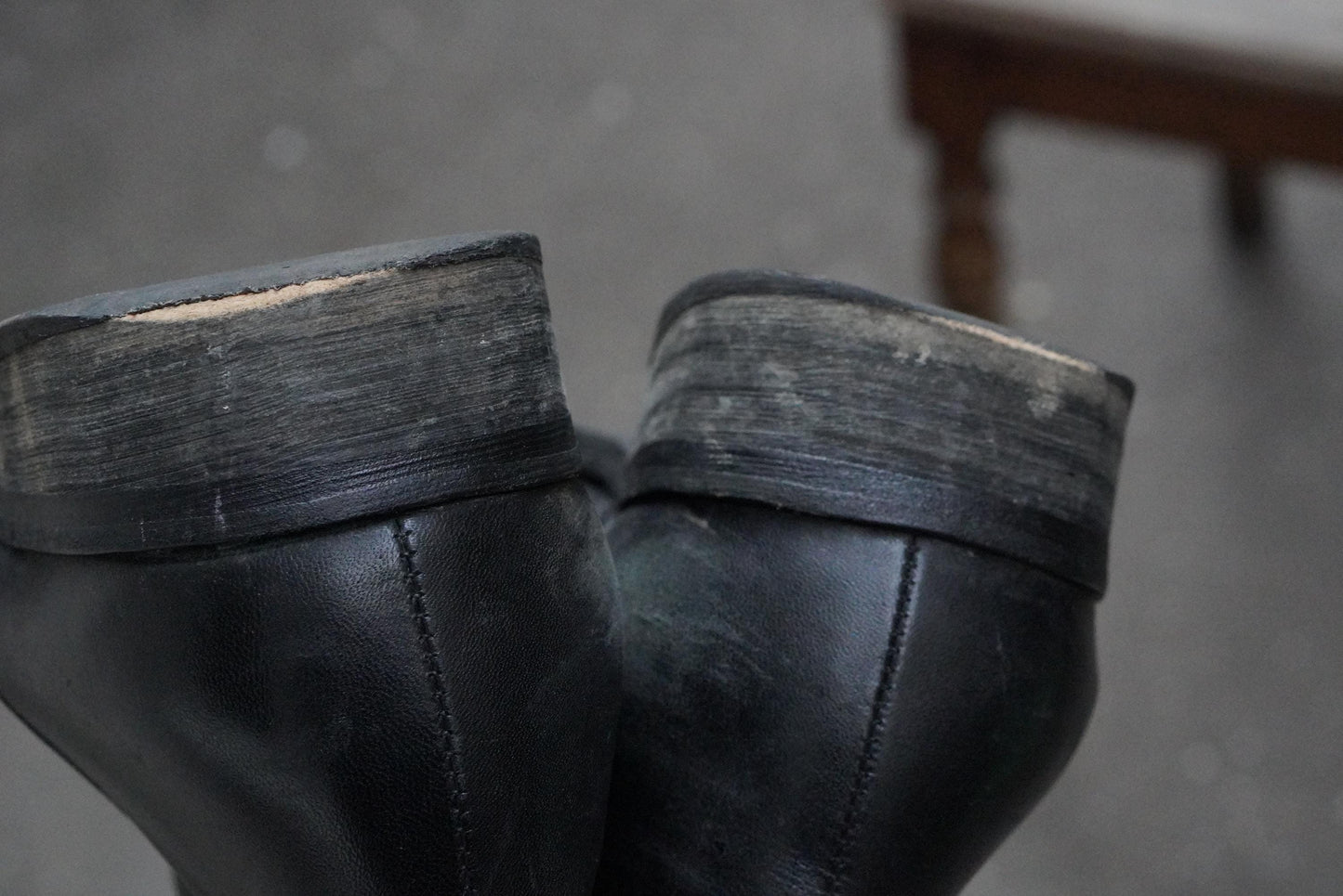 Vintage Buffalo London Black Leather Ankle Boots Buckle Detail Size 40 Minimalist