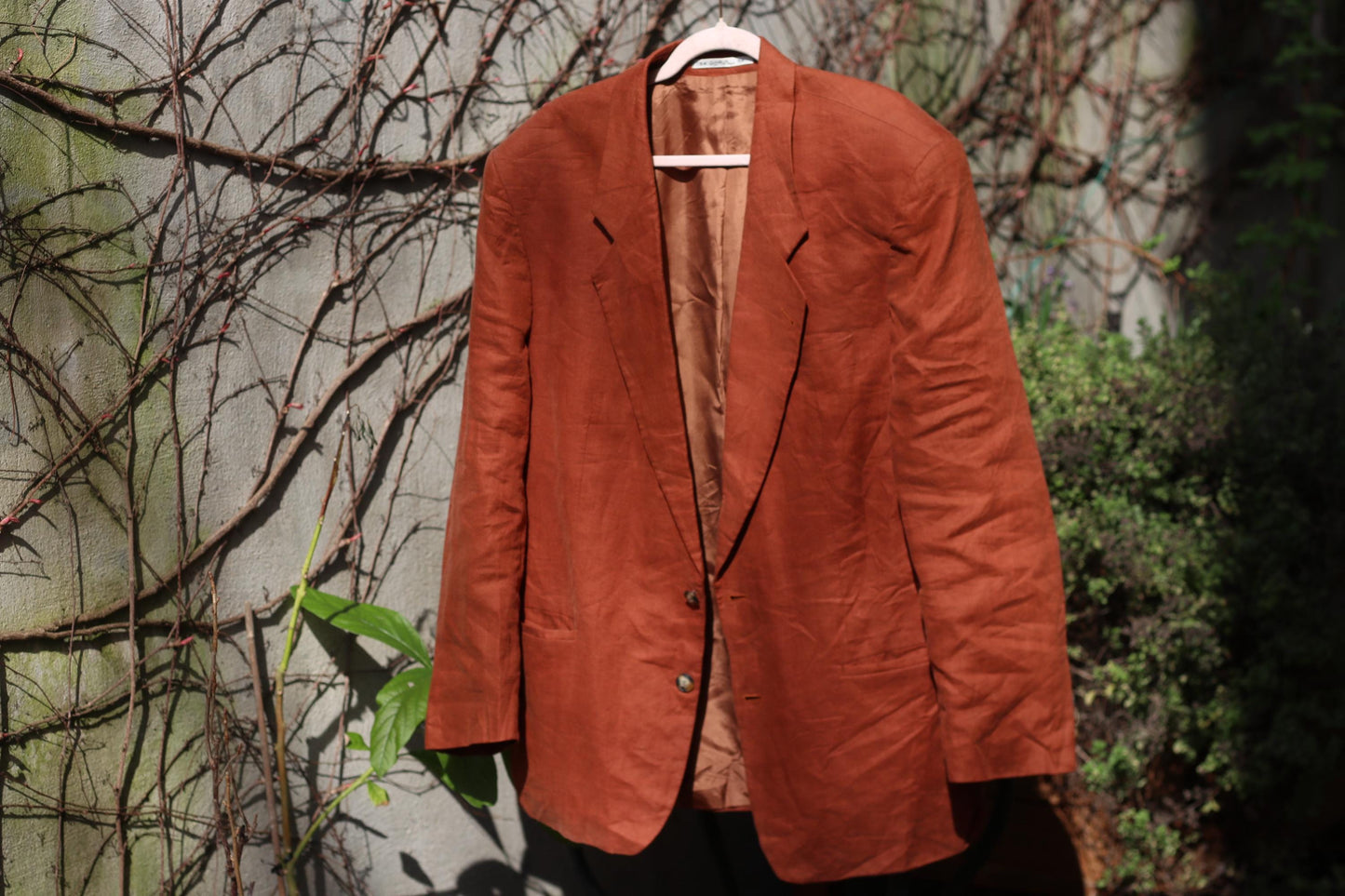Vintage 100% Linen Blazer| Angelo Litrico Oversized XL Terracotta Orange Unisex Jacket