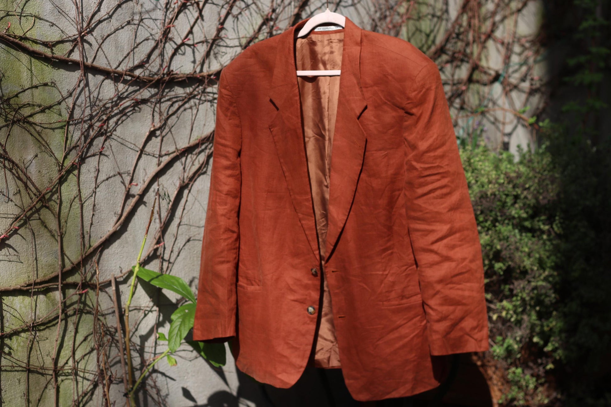 Vintage 100% Linen Blazer| Angelo Litrico Oversized XL Terracotta Orange Unisex Jacket