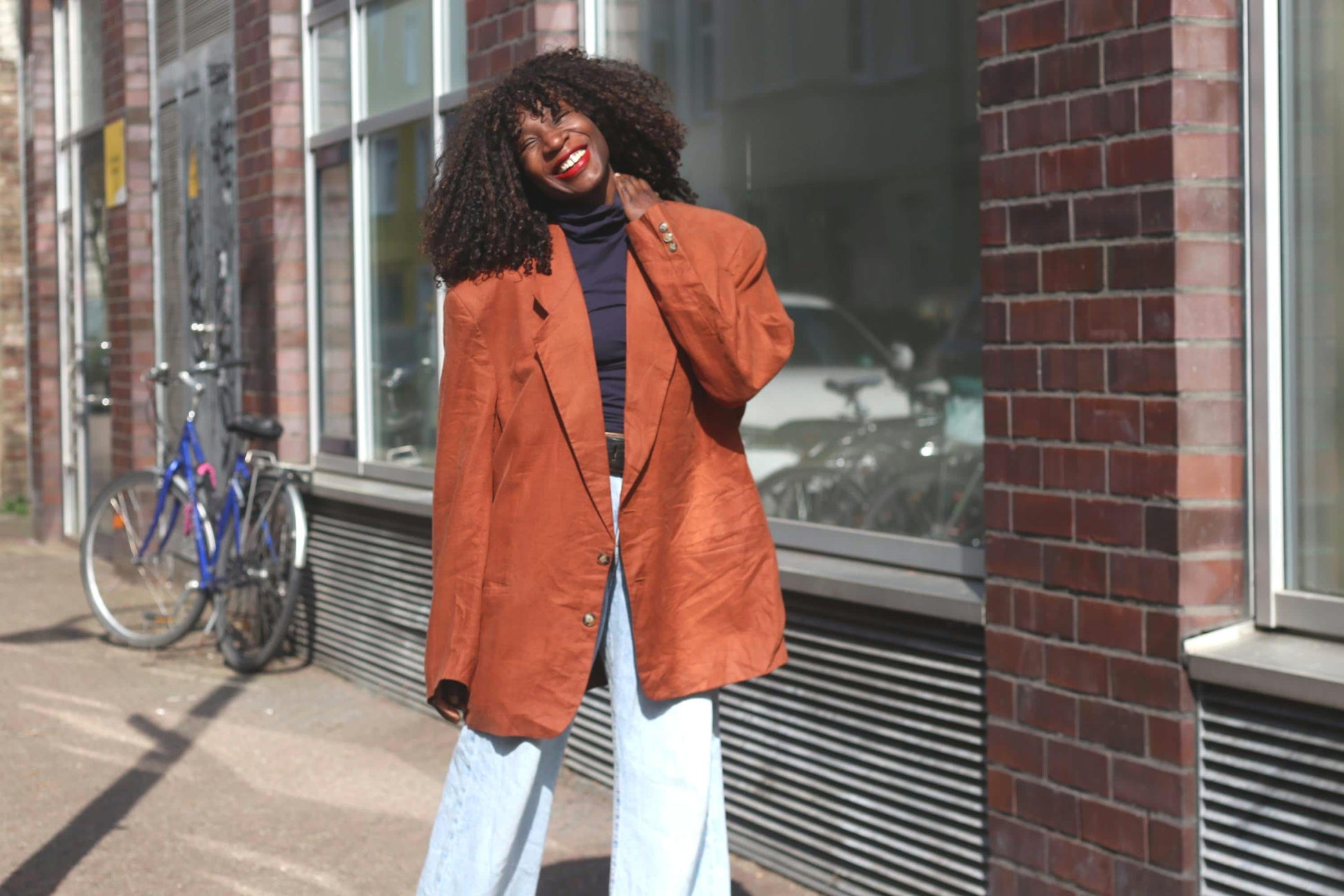 Vintage 100% Linen Blazer| Angelo Litrico Oversized XL Terracotta Orange Unisex Jacket