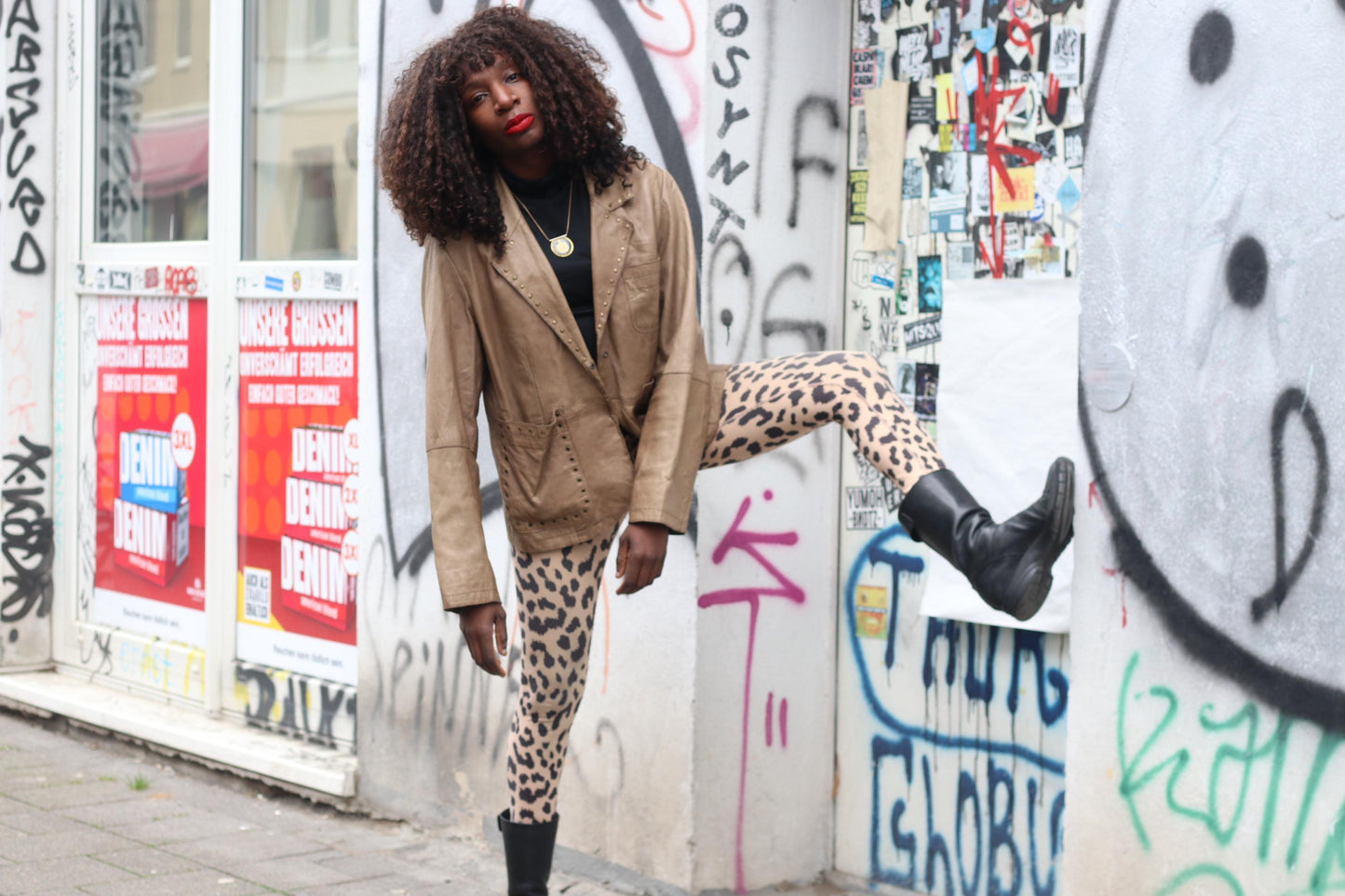 Yoek Vintage Leather Blazer| Studded Brown Jacket Western Boho Lined Grommet