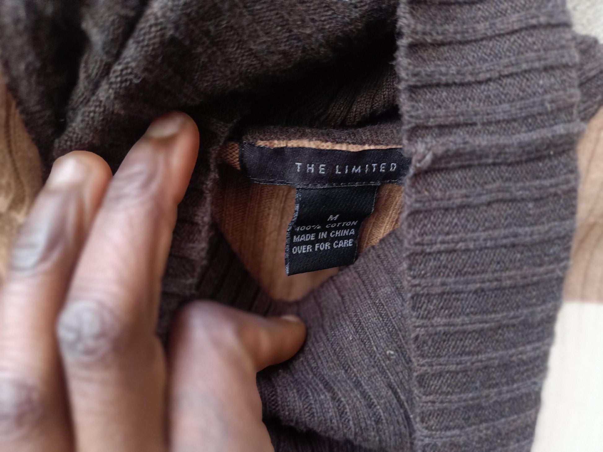 Striped Vintage Turtleneck Sweater 90s Earth Tone Knit Jumper Retro Striped Top