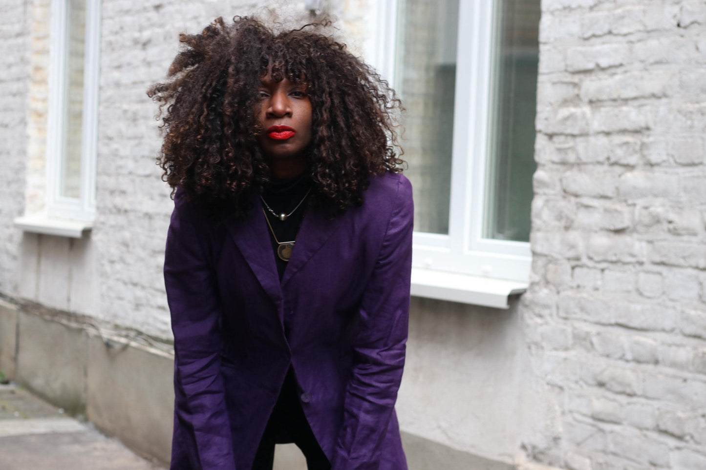 Purple Linen Blazer Vintage Italian 100% Lino Jacket Longline Oversized Summer Coat