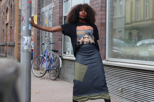 Y2k Denim Maxi Skirt| Avant Garde Cargo Pocket Long Skirt" Patchwork Utility Design XS