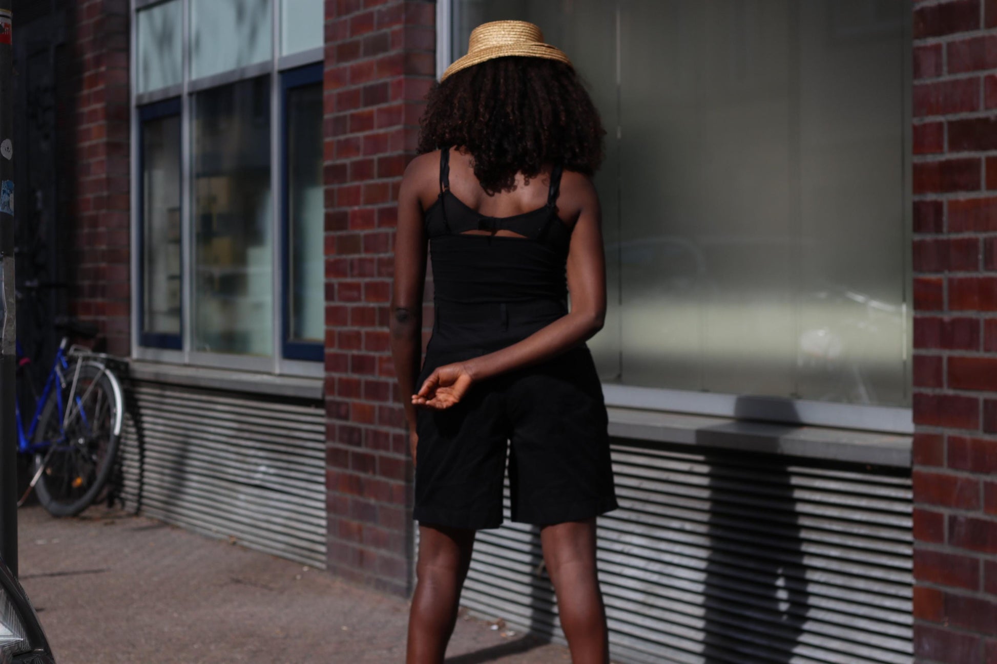Vintage Black Cotton Shorts| High Waisted Bermuda Shorts| Minimalist Summer Bottoms