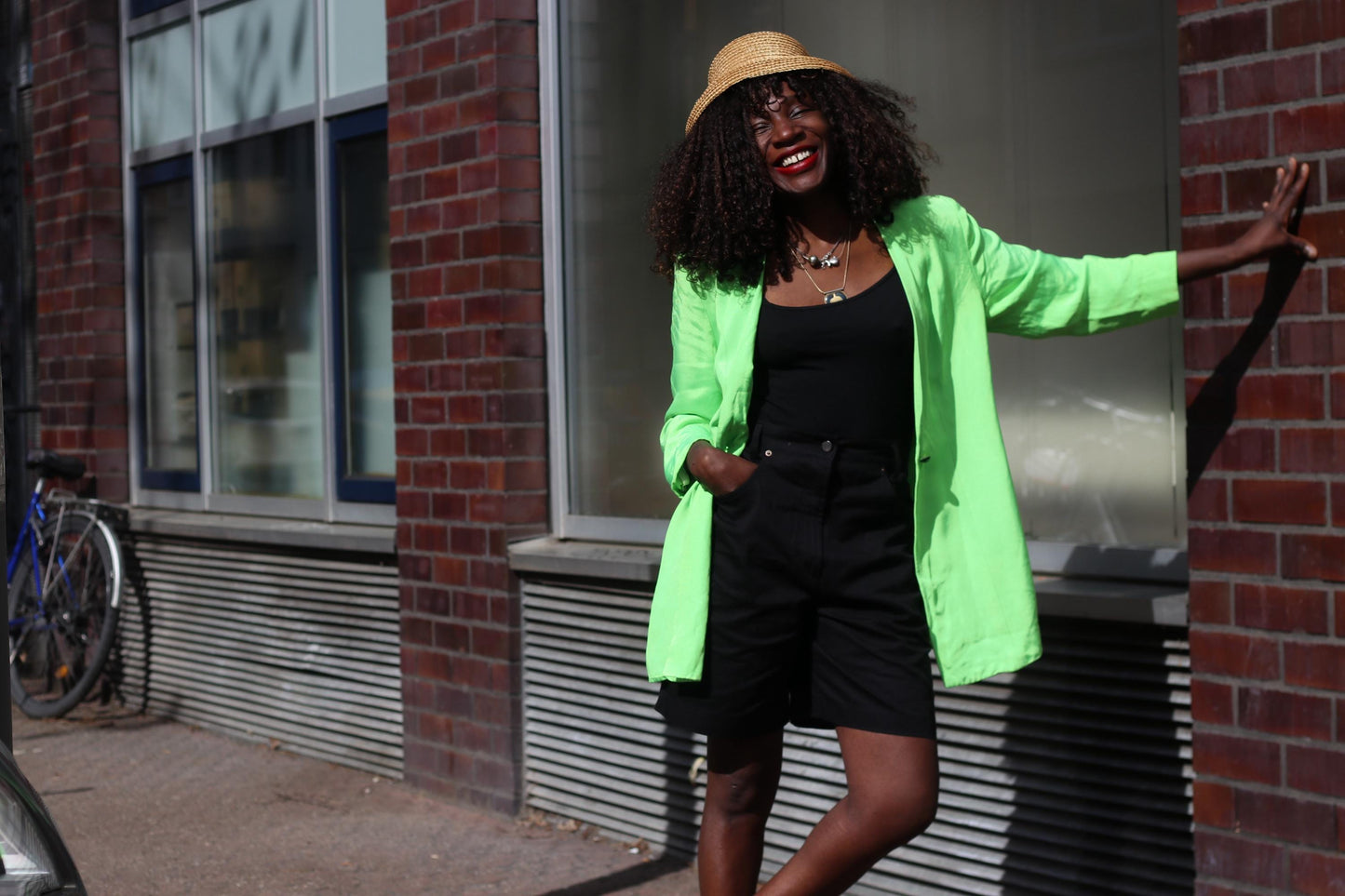 Vintage Black Cotton Shorts| High Waisted Bermuda Shorts| Minimalist Summer Bottoms