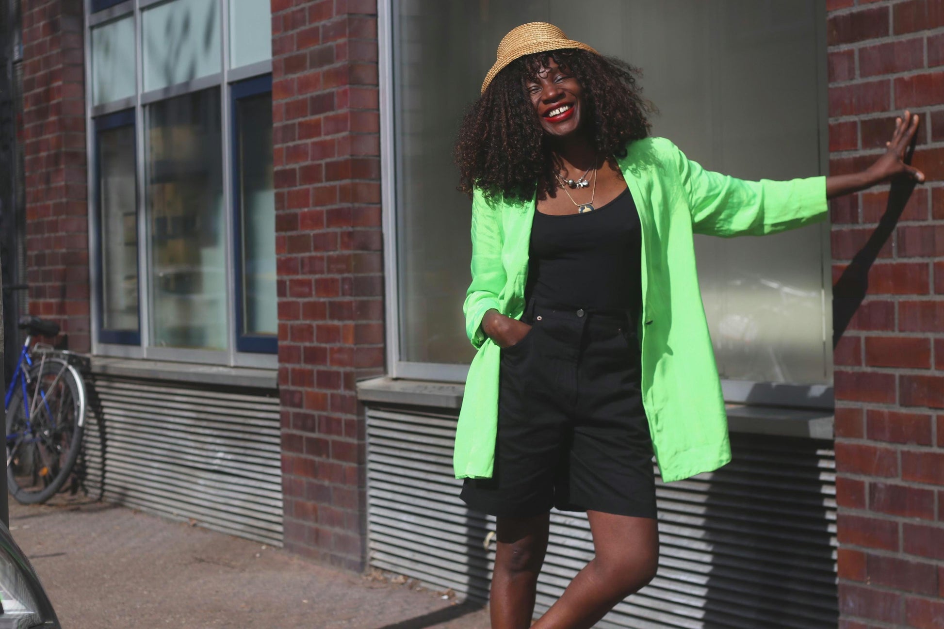 Vintage Black Cotton Shorts| High Waisted Bermuda Shorts| Minimalist Summer Bottoms