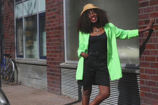 Vintage Black Cotton Shorts| High Waisted Bermuda Shorts| Minimalist Summer Bottoms