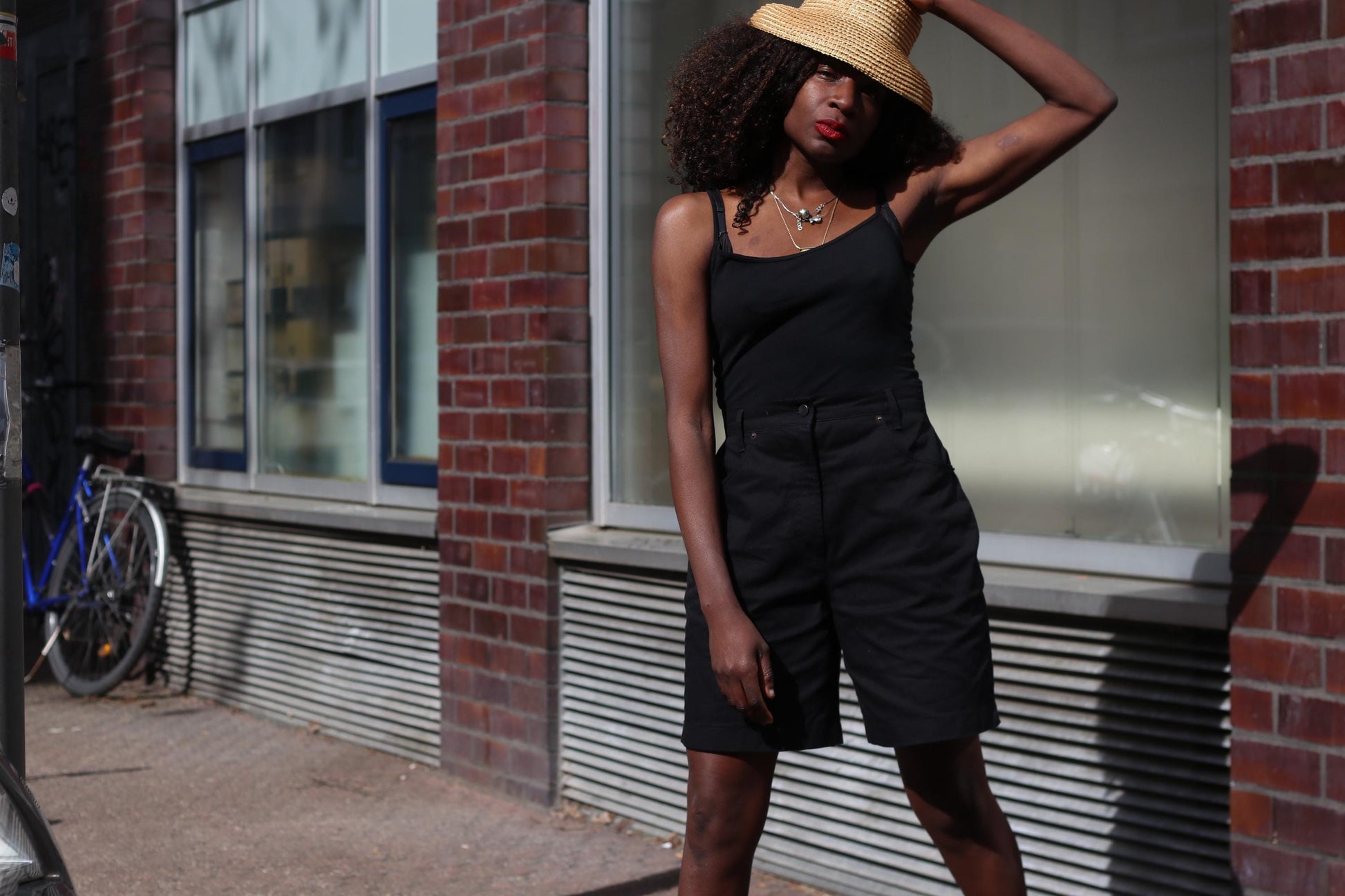 Vintage Black Cotton Shorts| High Waisted Bermuda Shorts| Minimalist Summer Bottoms