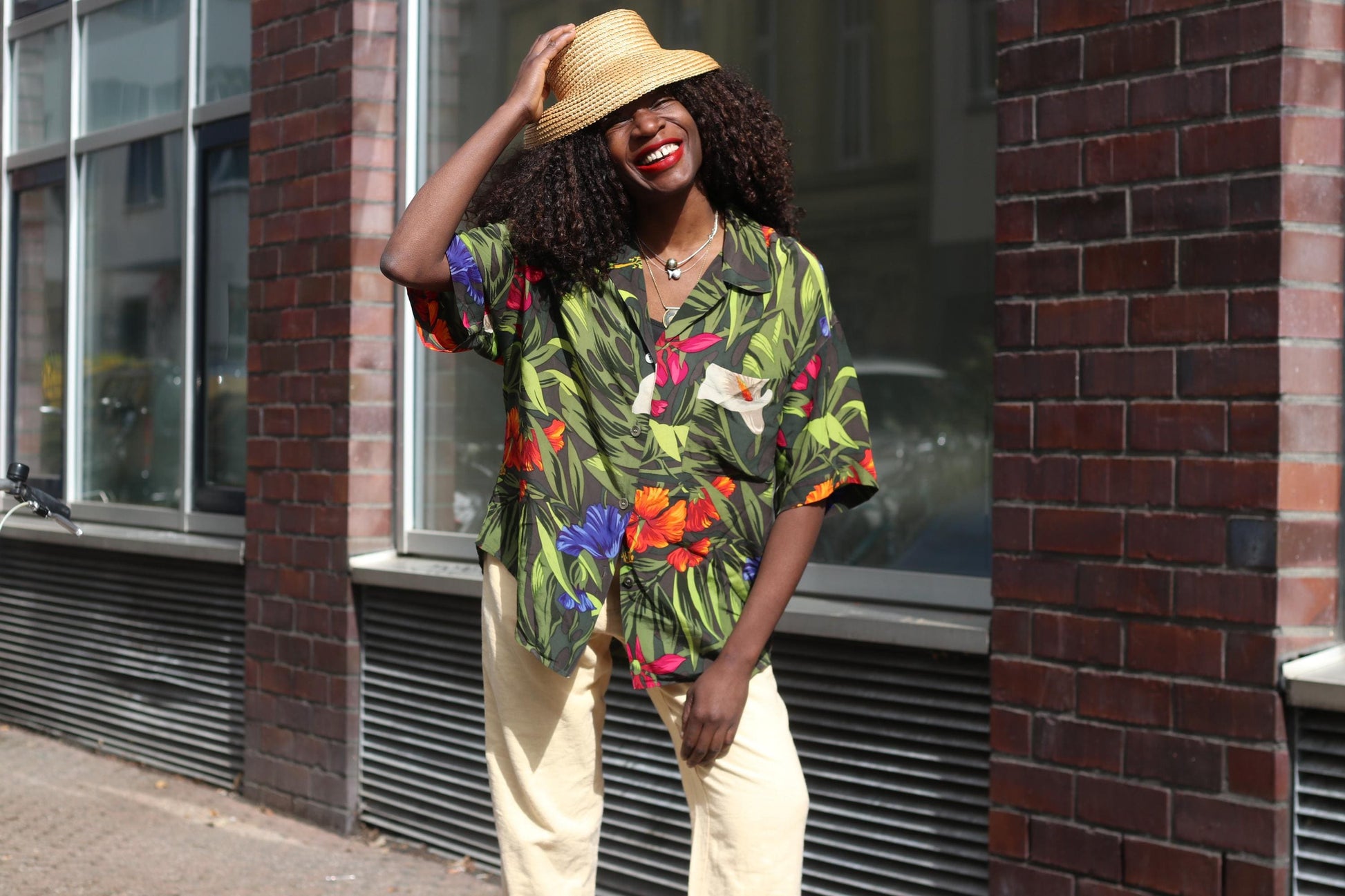 Vintage Anne Klein Silk Tropical Shirt| 90s Floral Button Down Short Sleeve Hawaiian Blouse