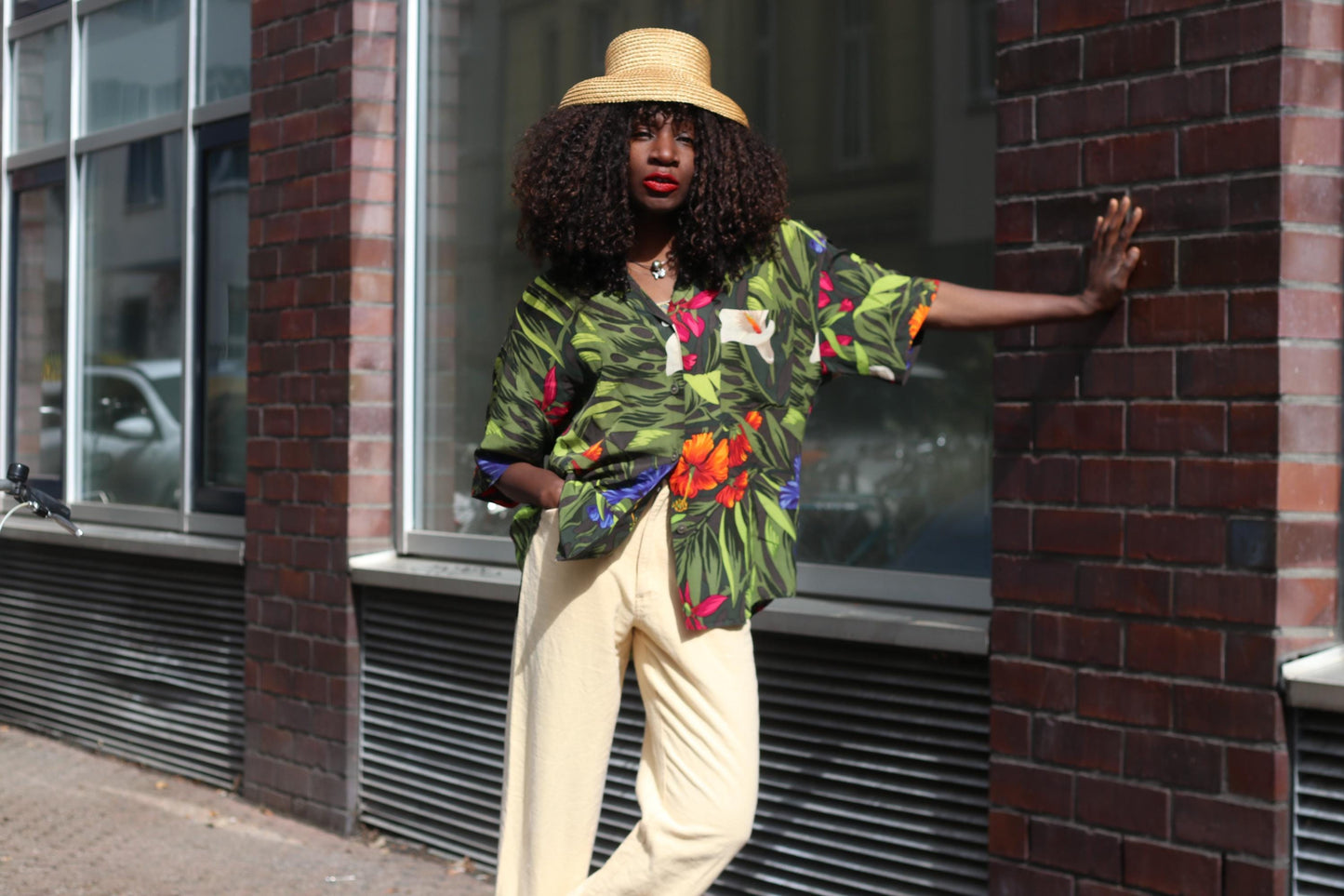 Vintage Anne Klein Silk Tropical Shirt| 90s Floral Button Down Short Sleeve Hawaiian Blouse