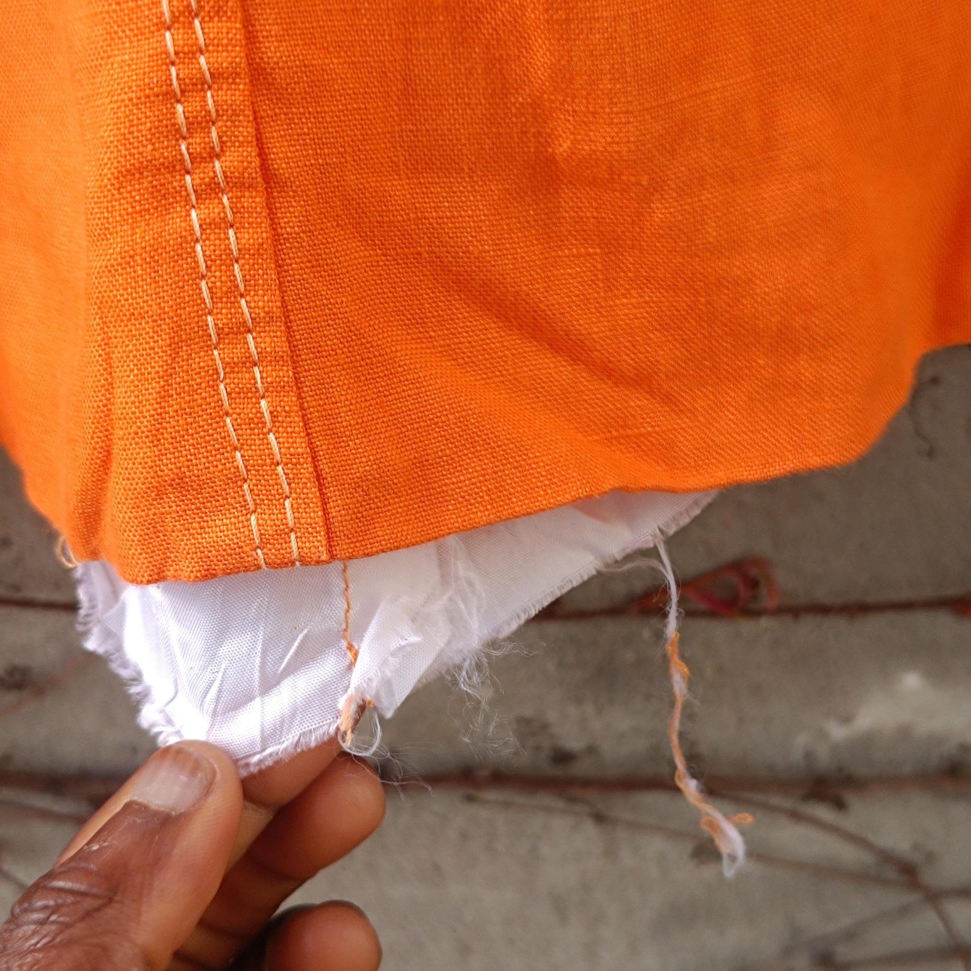Orange Linen Blazer Vintage 90s Summer Jacket Single Breasted Lightweight Coat