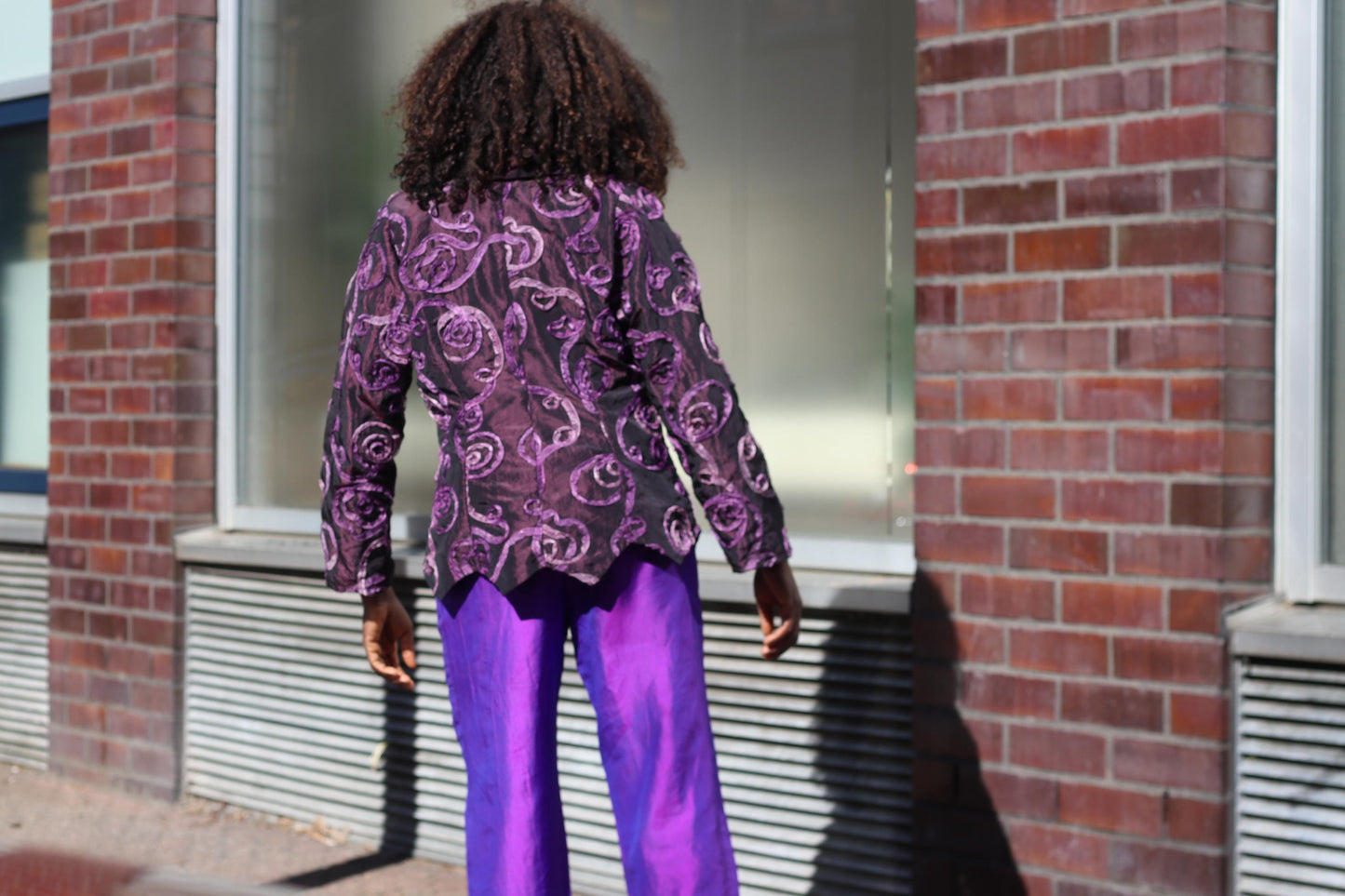 Vintage Purple Rose Textured Jacket Sculptural 90s Avant Garde Blazer