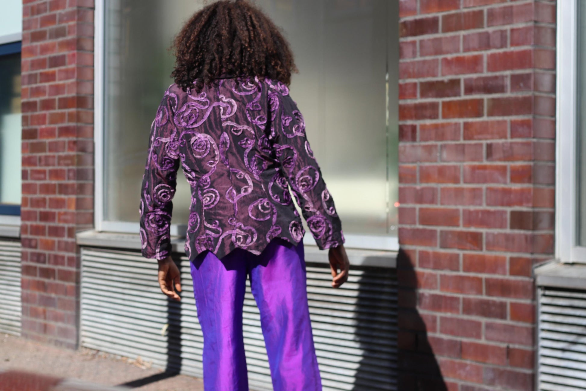 Vintage Purple Rose Textured Jacket Sculptural 90s Avant Garde Blazer