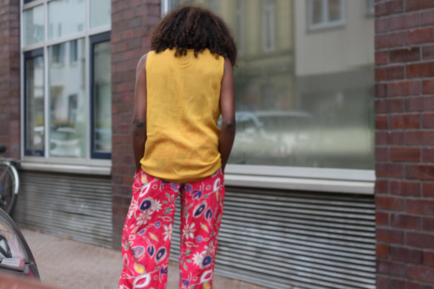 Vintage Pink Floral Trousers| Boho Summer Elasticated High Waist Wide Leg Pants Relaxed Fit