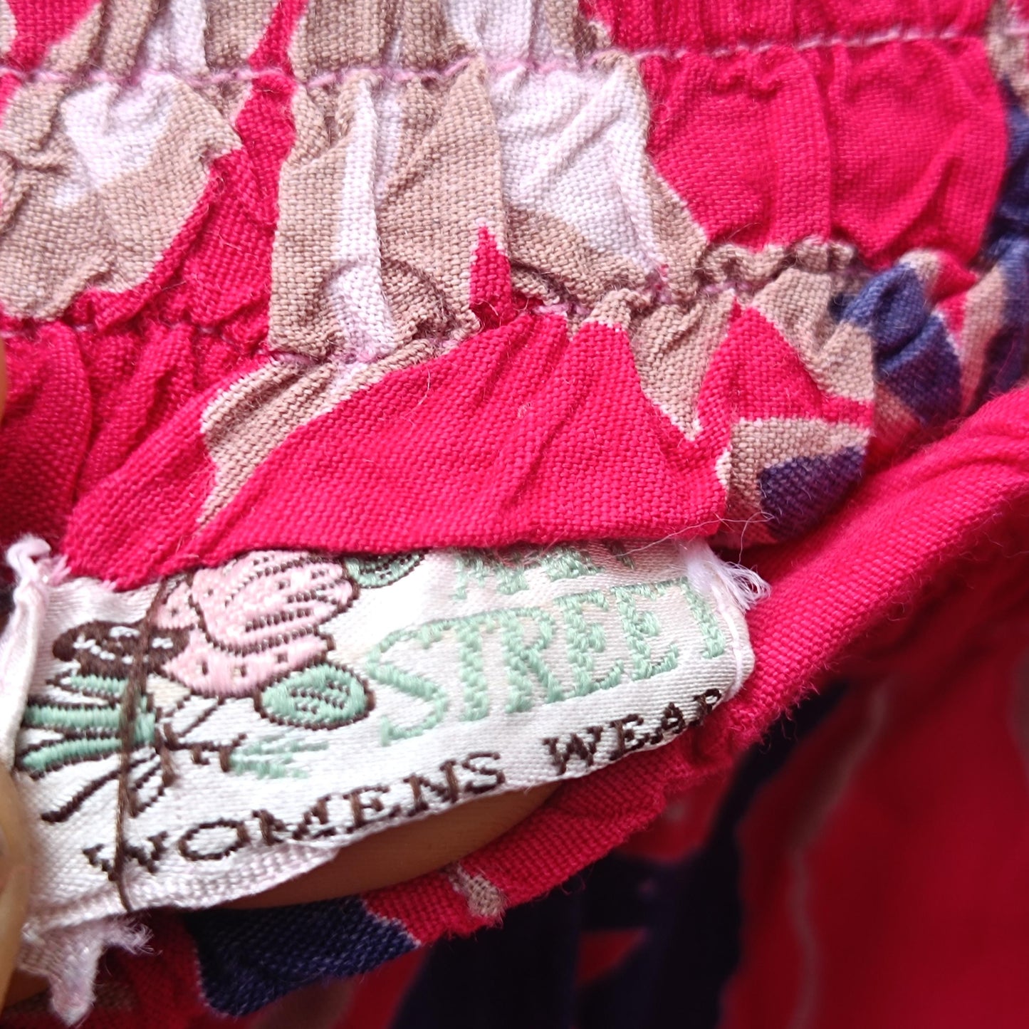 Vintage Pink Floral Trousers| Boho Summer Elasticated High Waist Wide Leg Pants Relaxed Fit