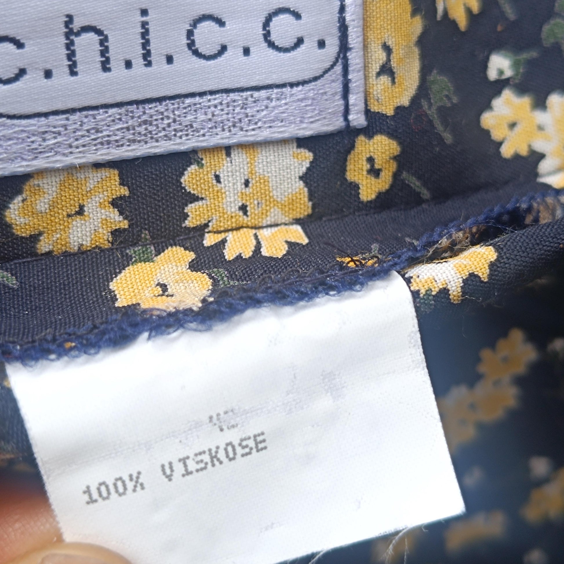 Vintage Floral Maxi Skirt Black and Yellow Ditsy Print 90s Boho High Waist Summer
