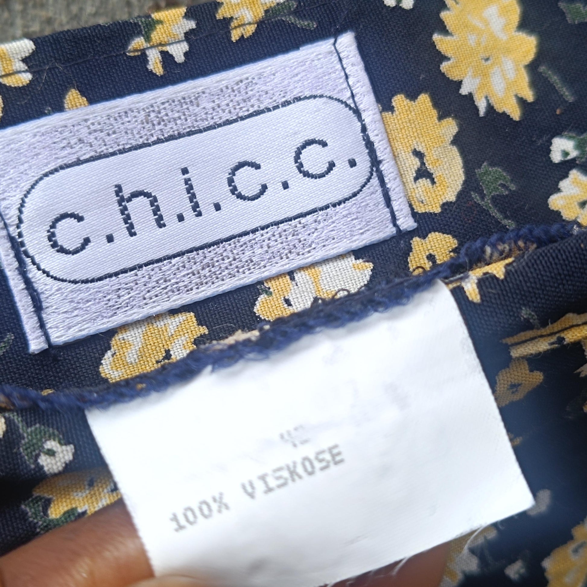 Vintage Floral Maxi Skirt Black and Yellow Ditsy Print 90s Boho High Waist Summer