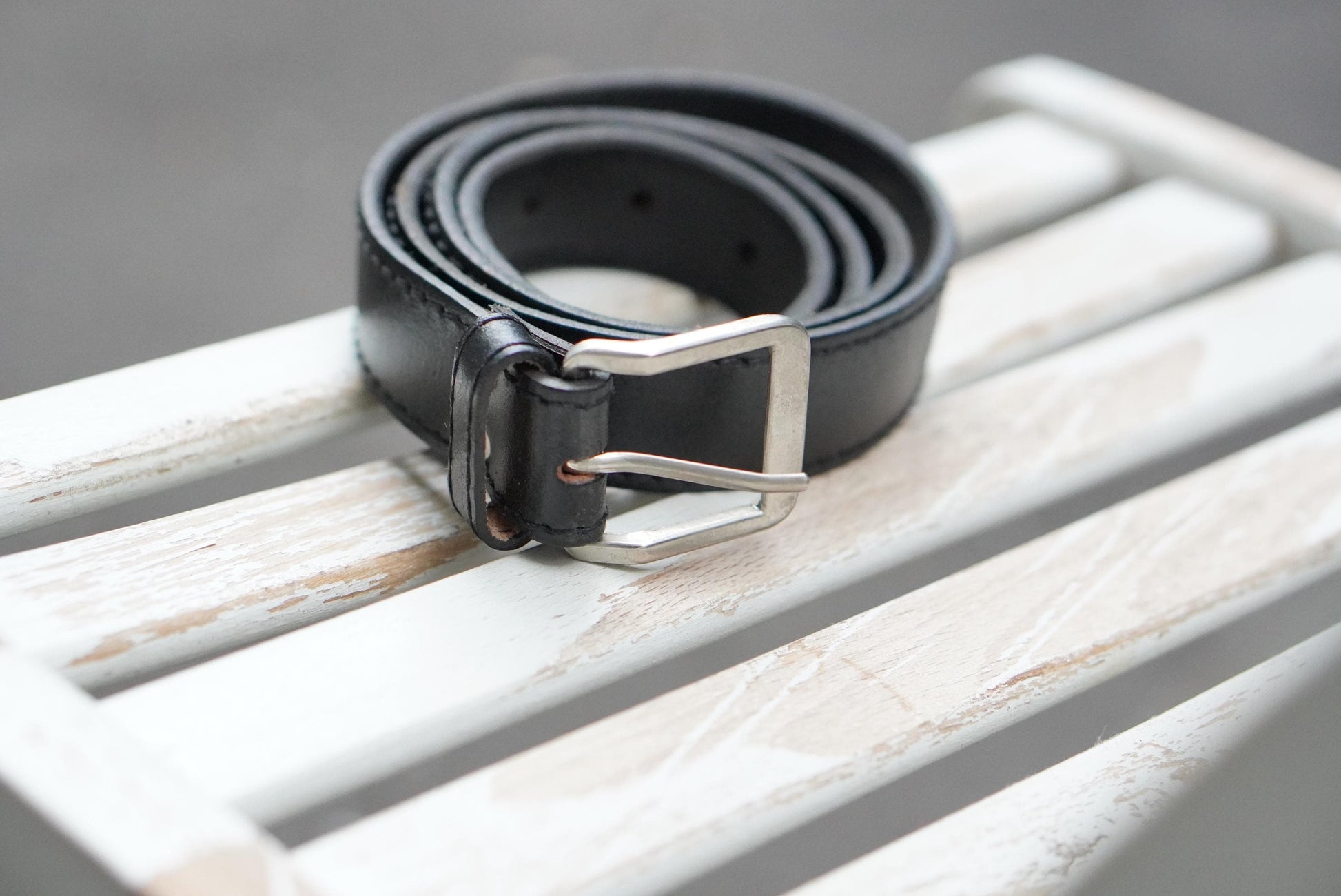 Vintage Leather Belt Black Men Women Genuine Leather 100cm Classic Silver Buckle