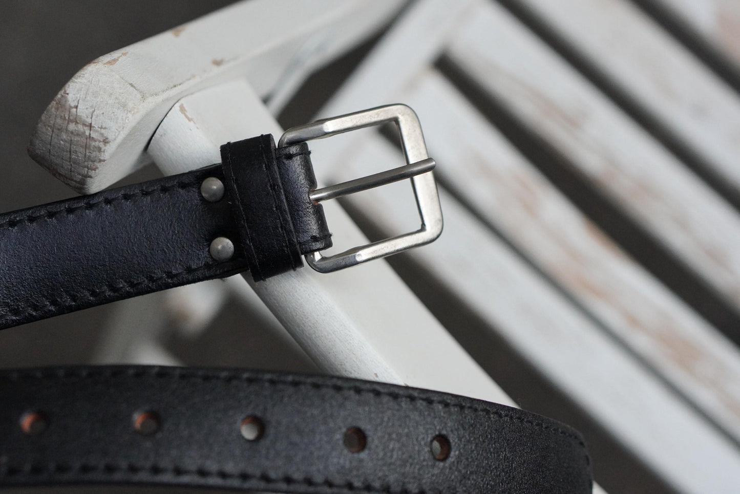 Vintage Leather Belt Black Men Women Genuine Leather 100cm Classic Silver Buckle