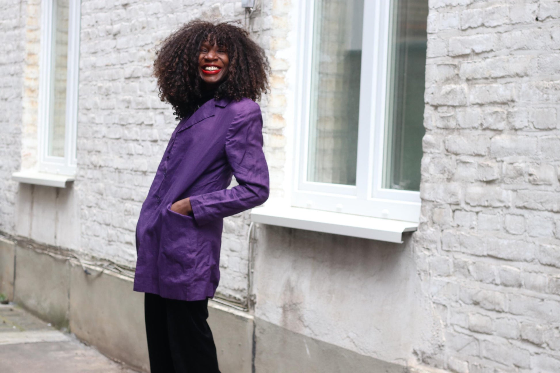Purple Linen Blazer Vintage Italian 100% Lino Jacket Longline Oversized Summer Coat