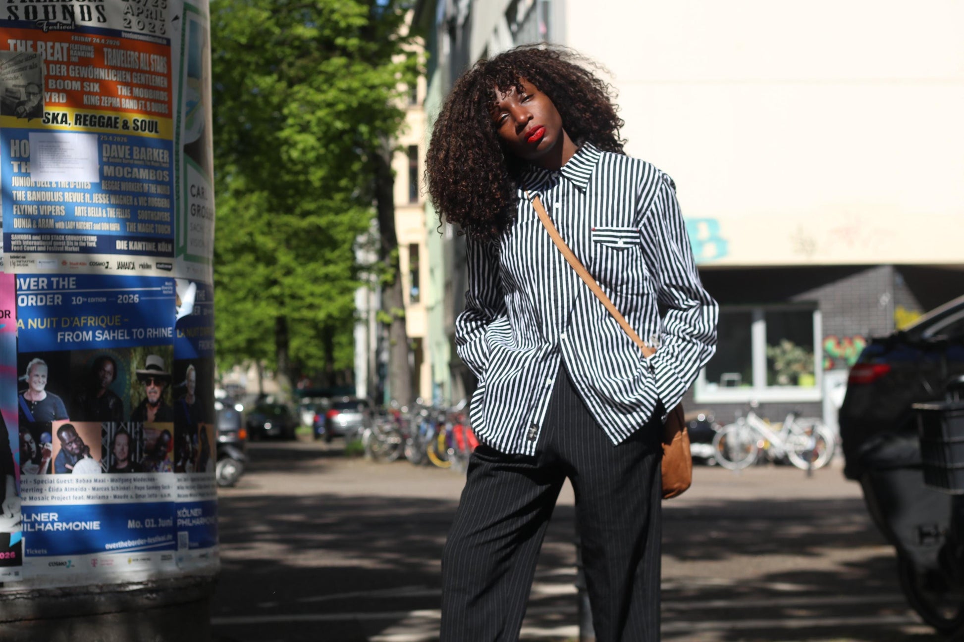 Vintage Striped Shirt Graphic Print Button Down Oversized 90s Streetwear Blouse
