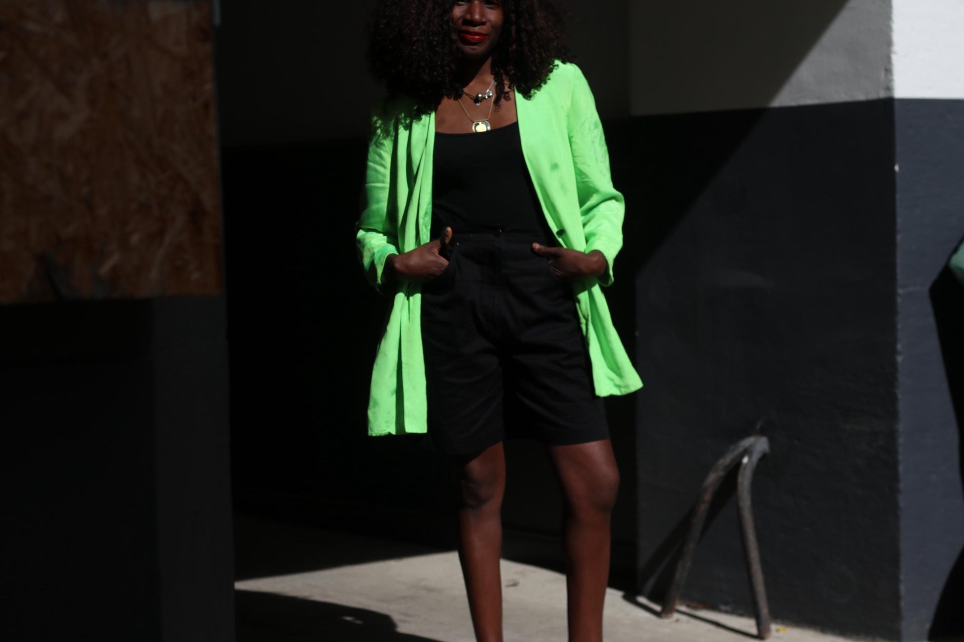 Vintage Black Cotton Shorts| High Waisted Bermuda Shorts| Minimalist Summer Bottoms