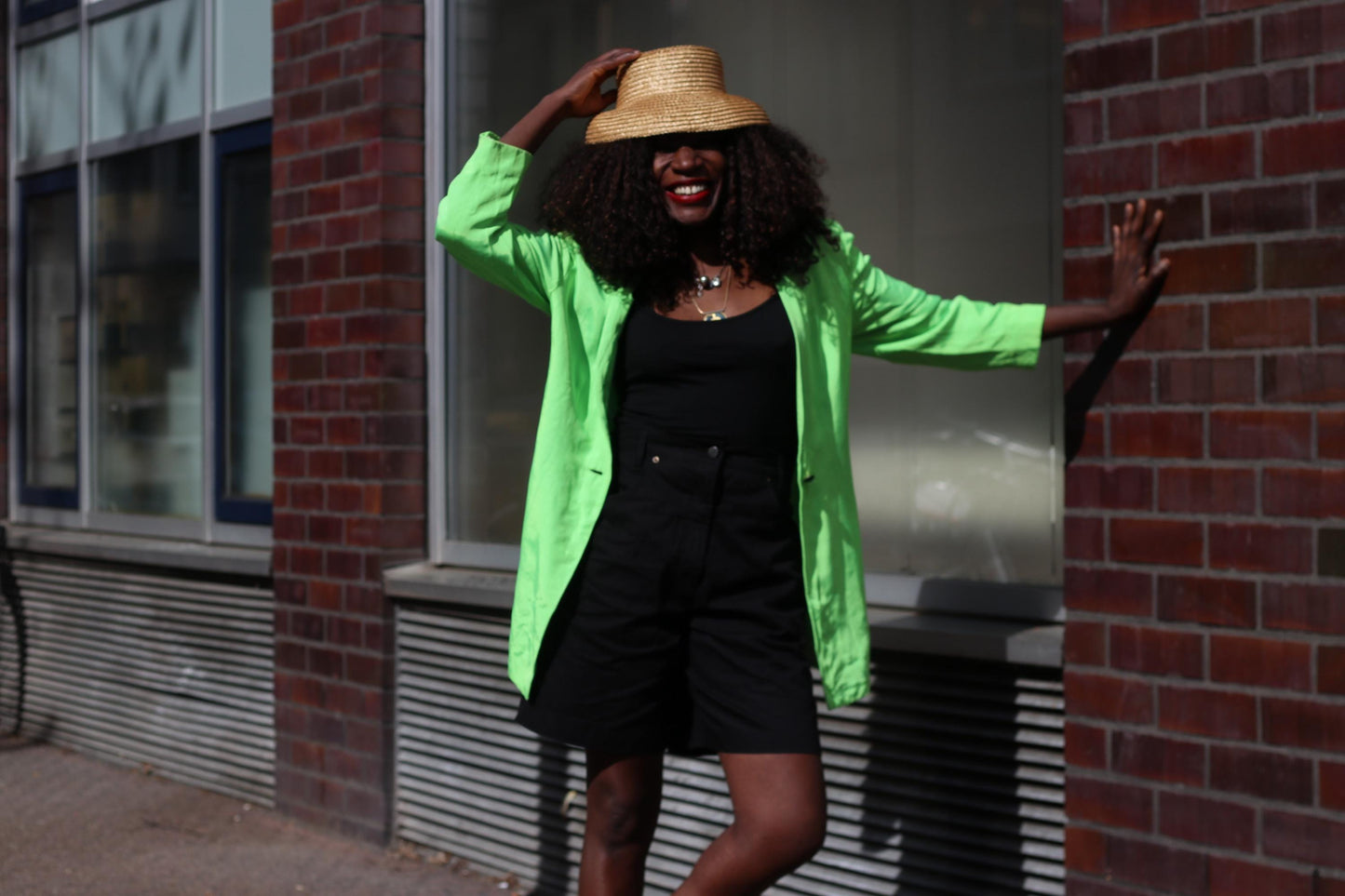 Vintage Black Cotton Shorts| High Waisted Bermuda Shorts| Minimalist Summer Bottoms