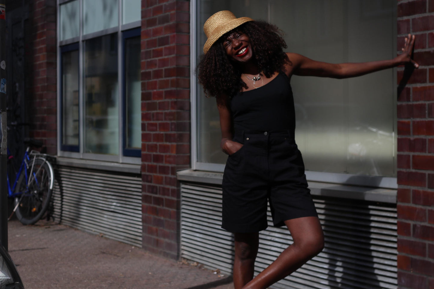 Vintage Black Cotton Shorts| High Waisted Bermuda Shorts| Minimalist Summer Bottoms