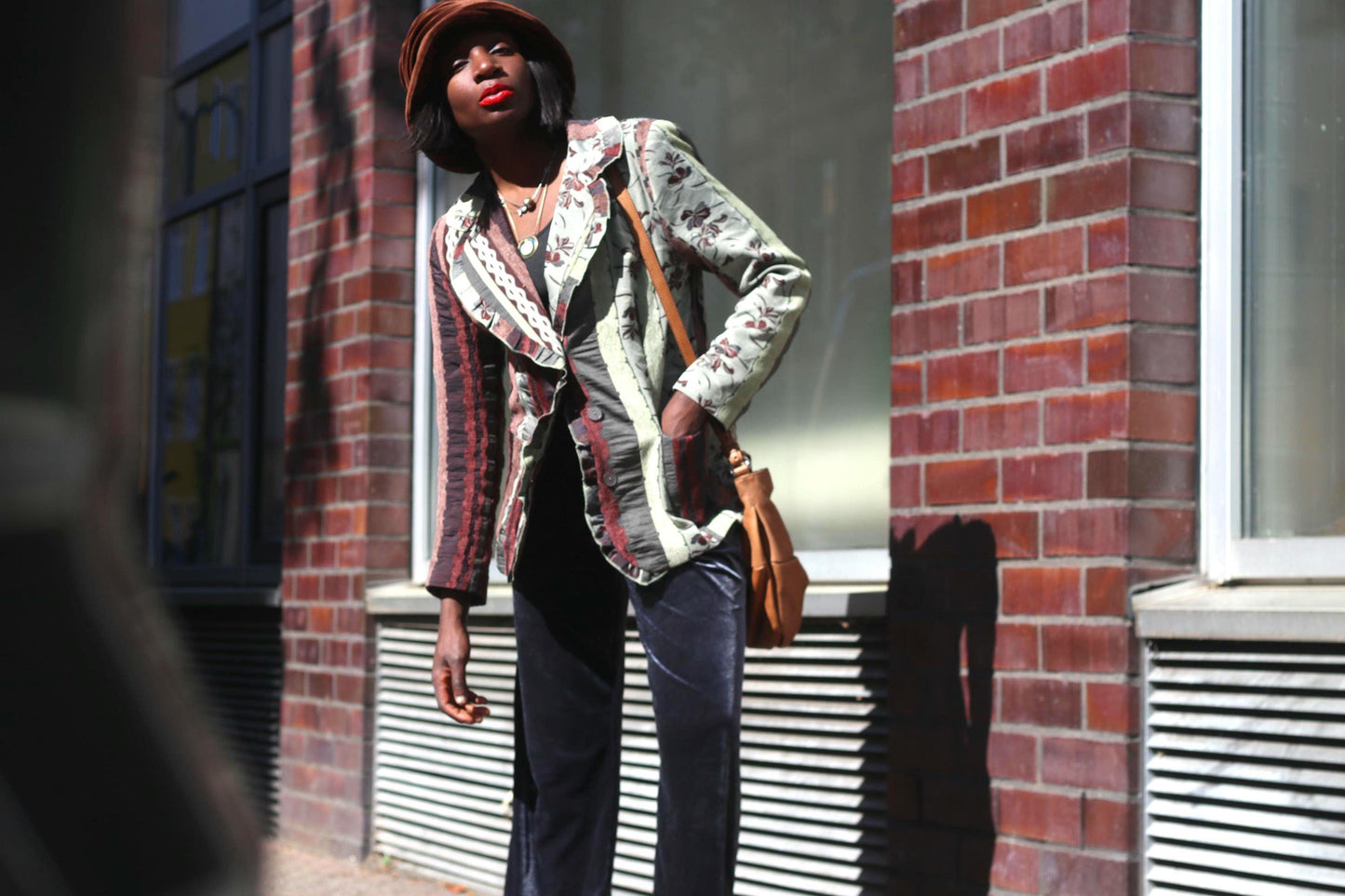 Vintage Patchwork Blazer Floral Tapestry Jacket Mixed Print Boho 90s Art To Wear