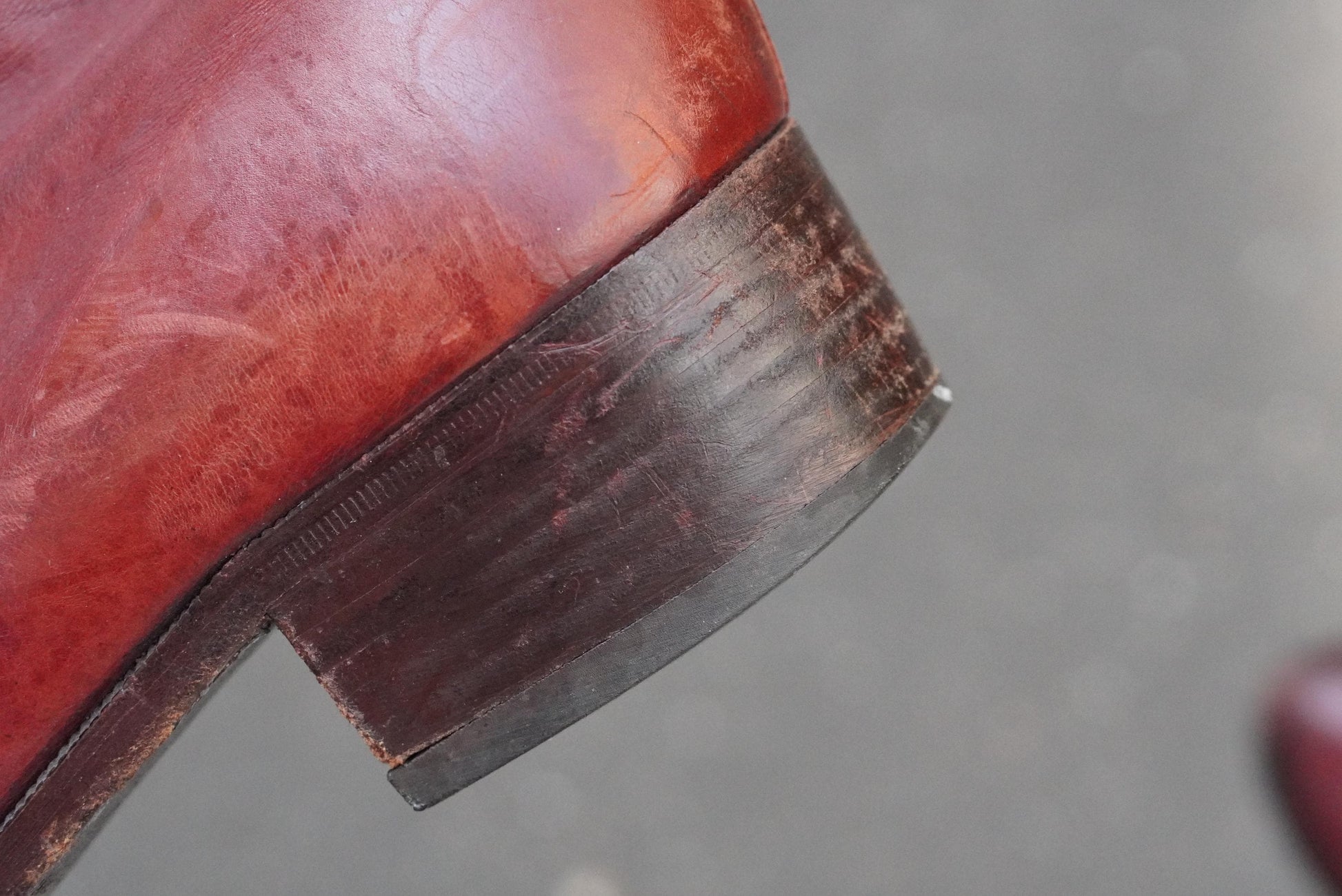 Vintage Oxblood Leather Boots Mid Calf Pointed Toe Zip Up 70s Style Burgundy