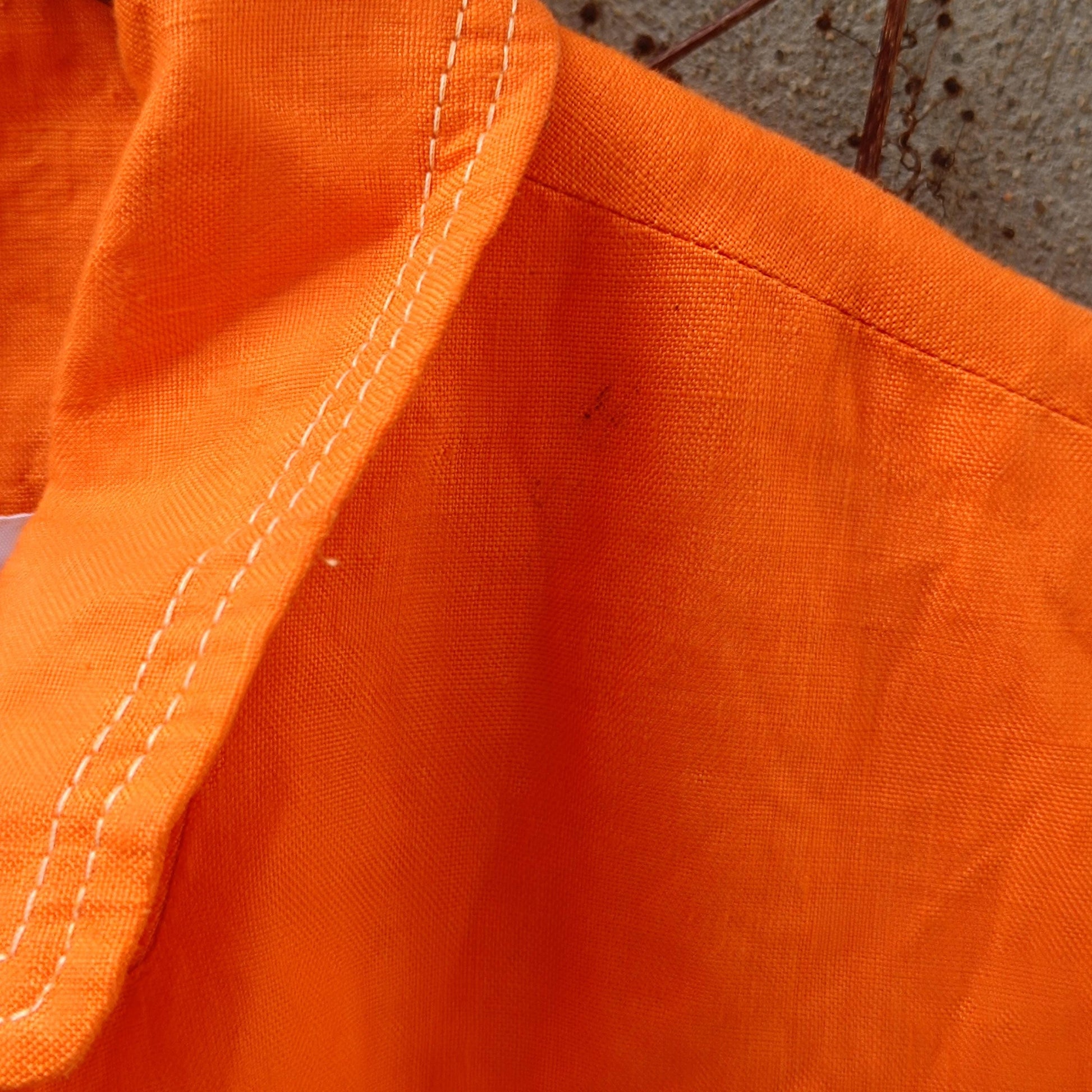 Orange Linen Blazer Vintage 90s Summer Jacket Single Breasted Lightweight Coat