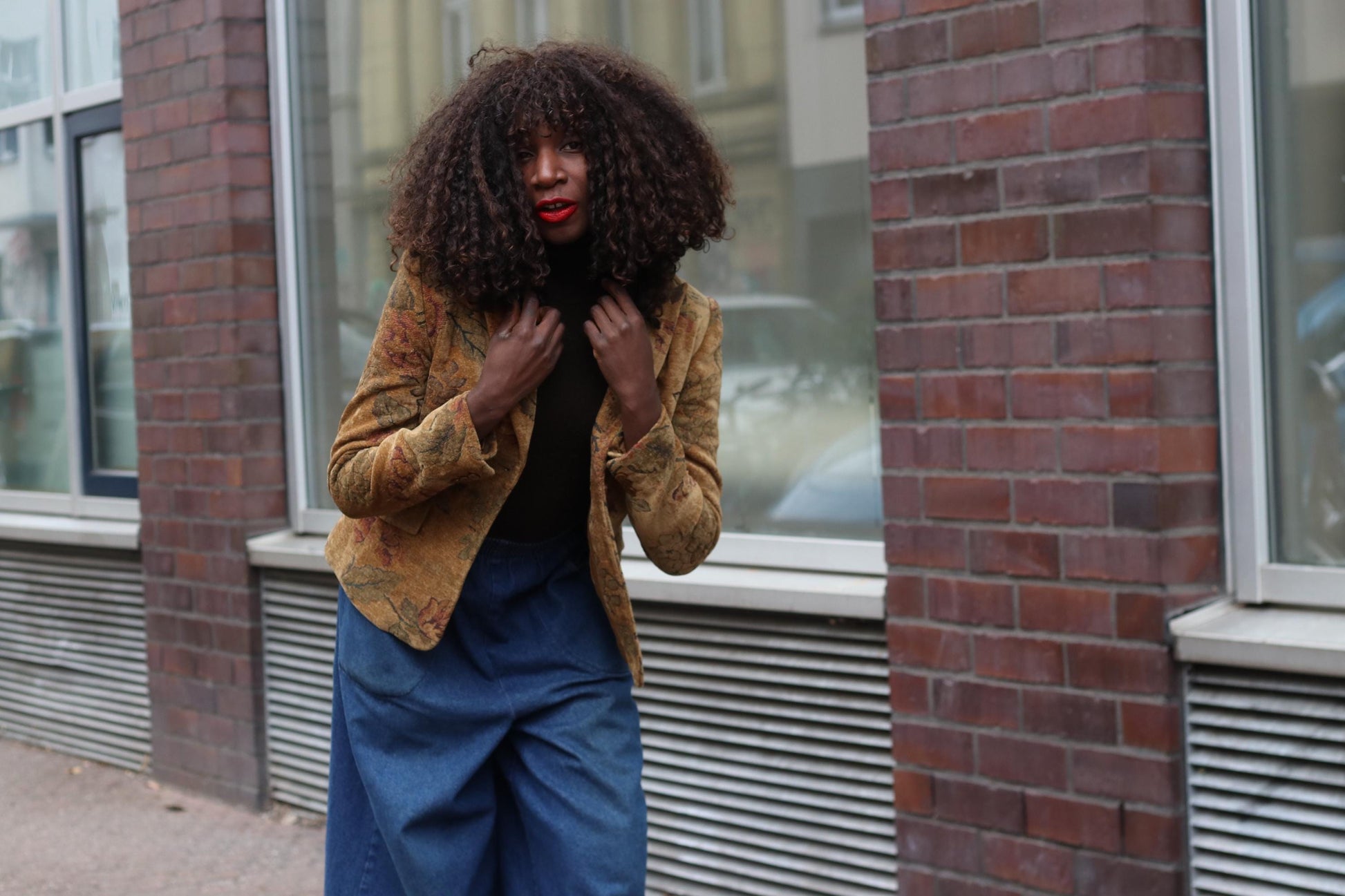 Vintage Grace Elements Floral Tapestry Blazer Woven Jacquard Jacket 90s Boho Floral Coat S