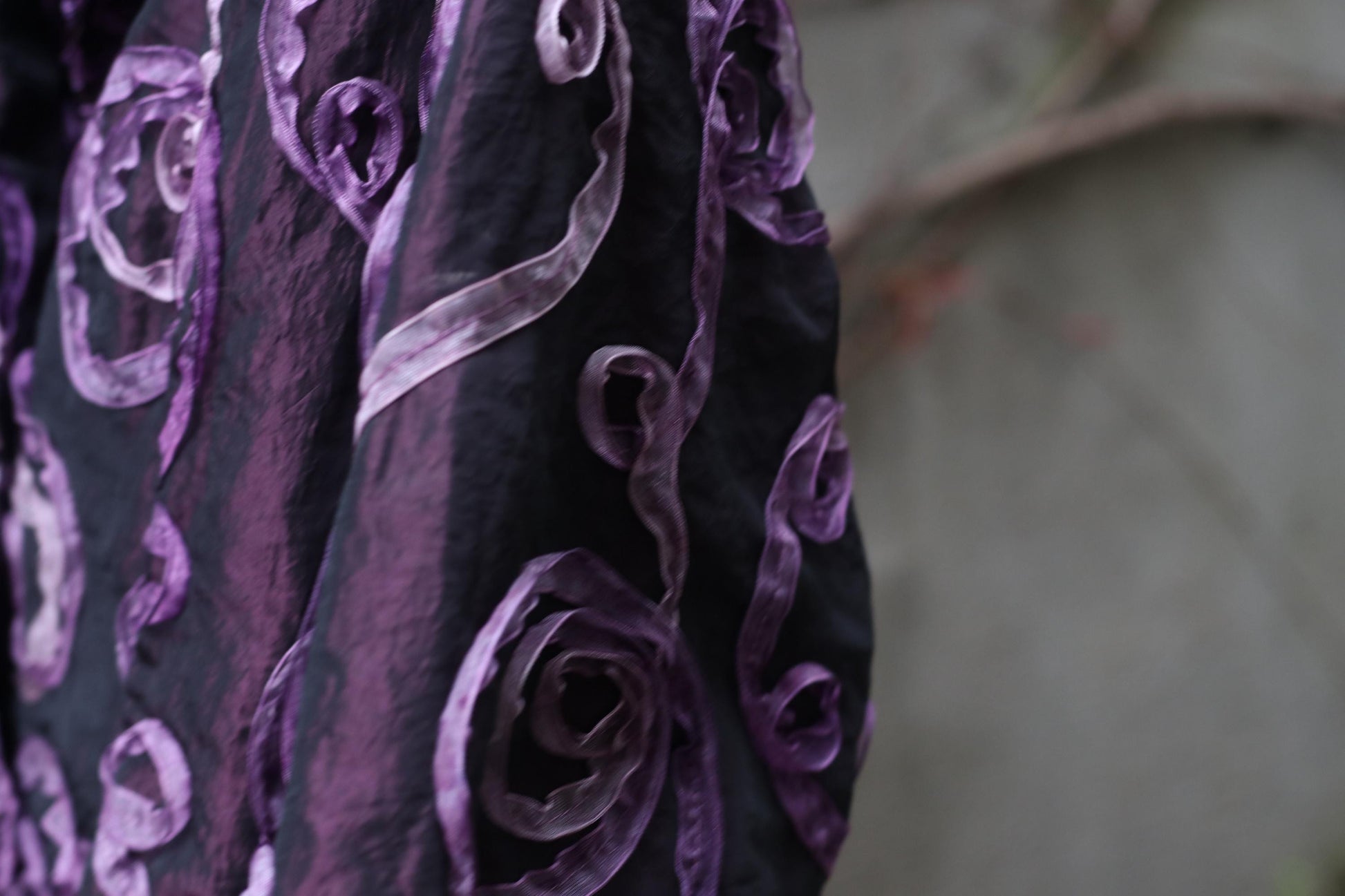 Vintage Purple Rose Textured Jacket Sculptural 90s Avant Garde Blazer