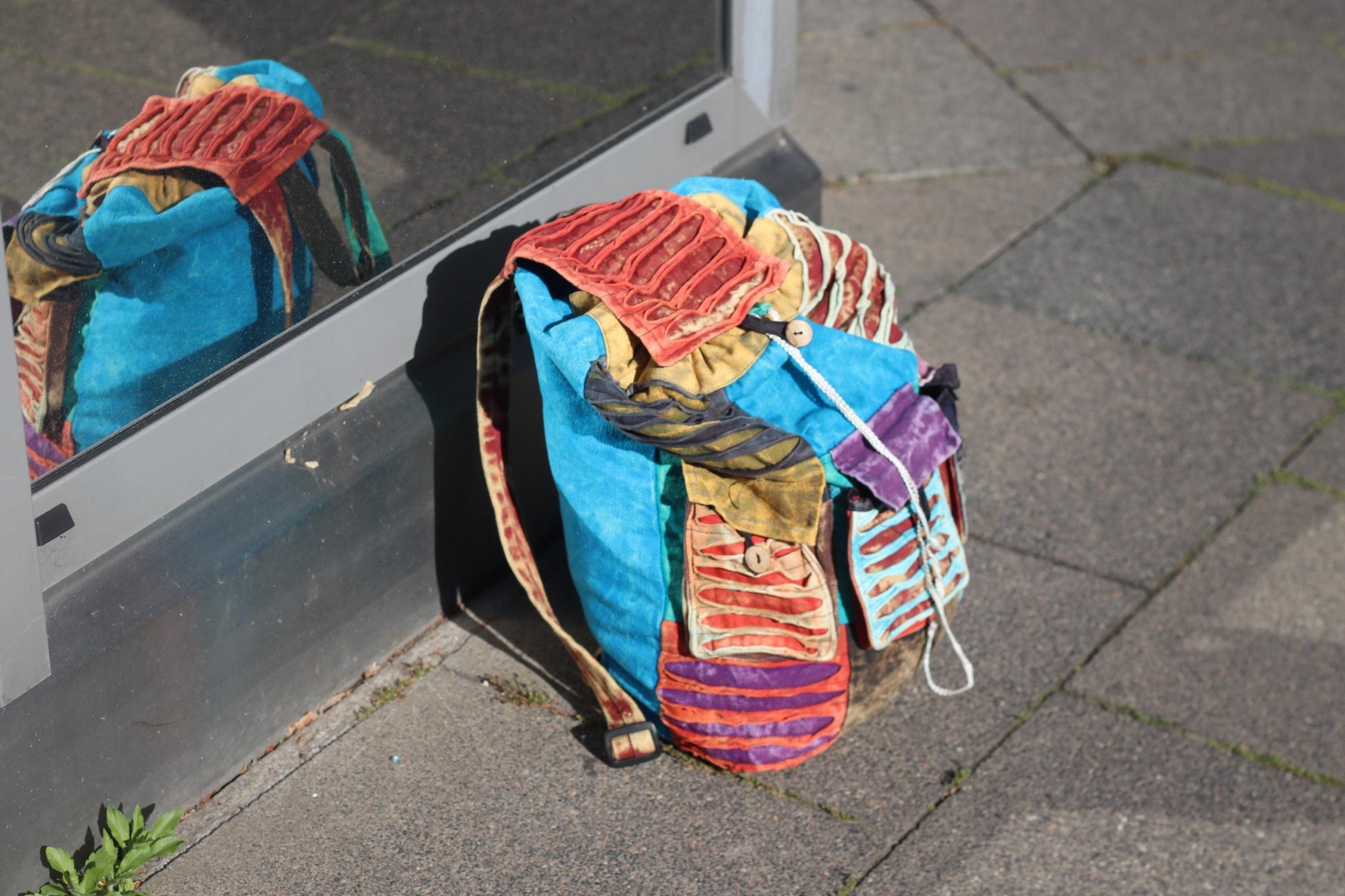 Vintage Artisan Patchwork Backpack: Boho Textile Rucksack, Festival Hippie Bag