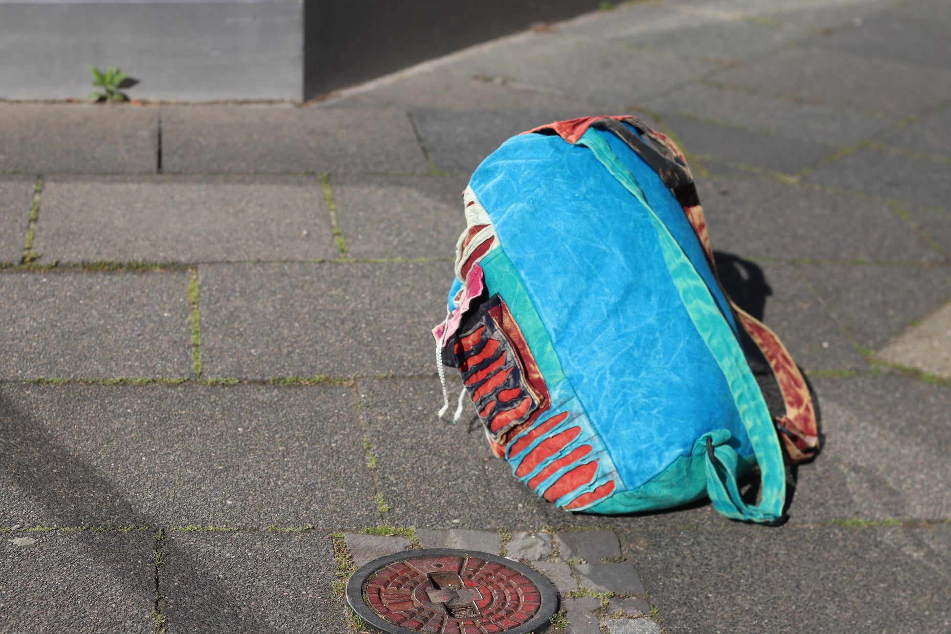 Vintage Artisan Patchwork Backpack: Boho Textile Rucksack, Festival Hippie Bag