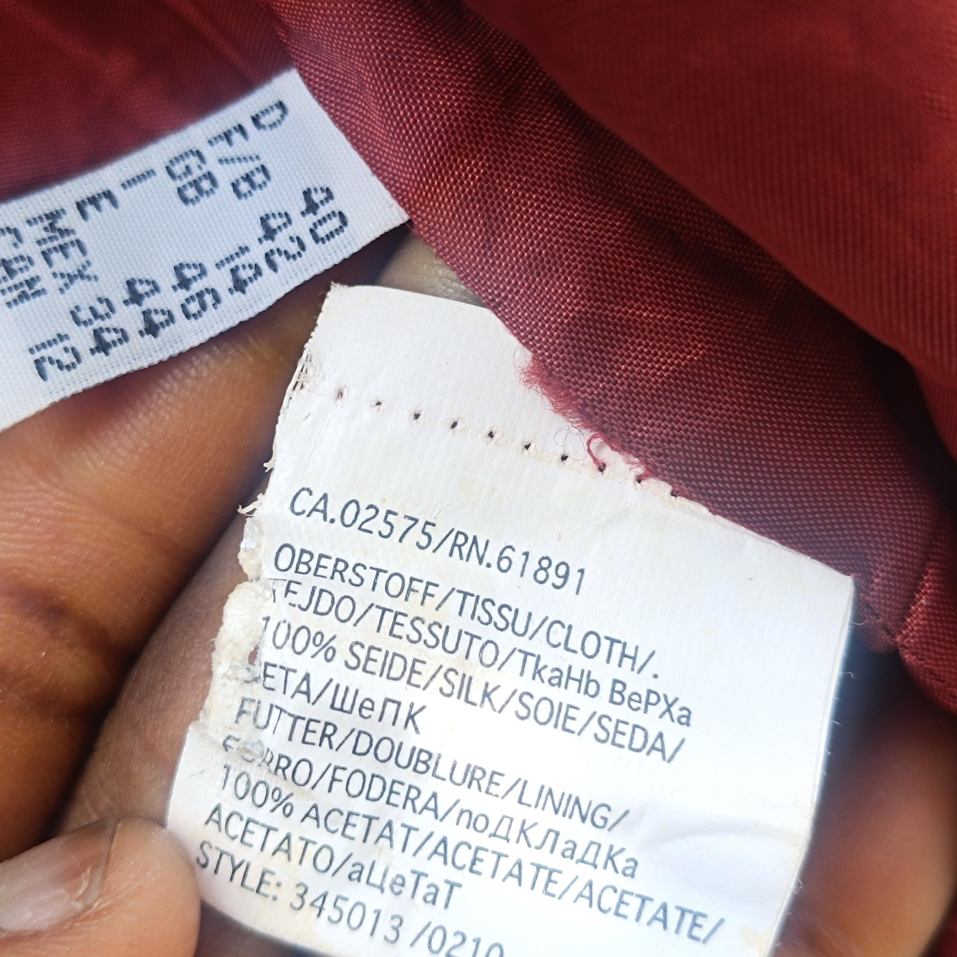 Apriori Vintage 90s Raw Silk Blazer Red Burgundy Iridescent Jacket Women’s Size L